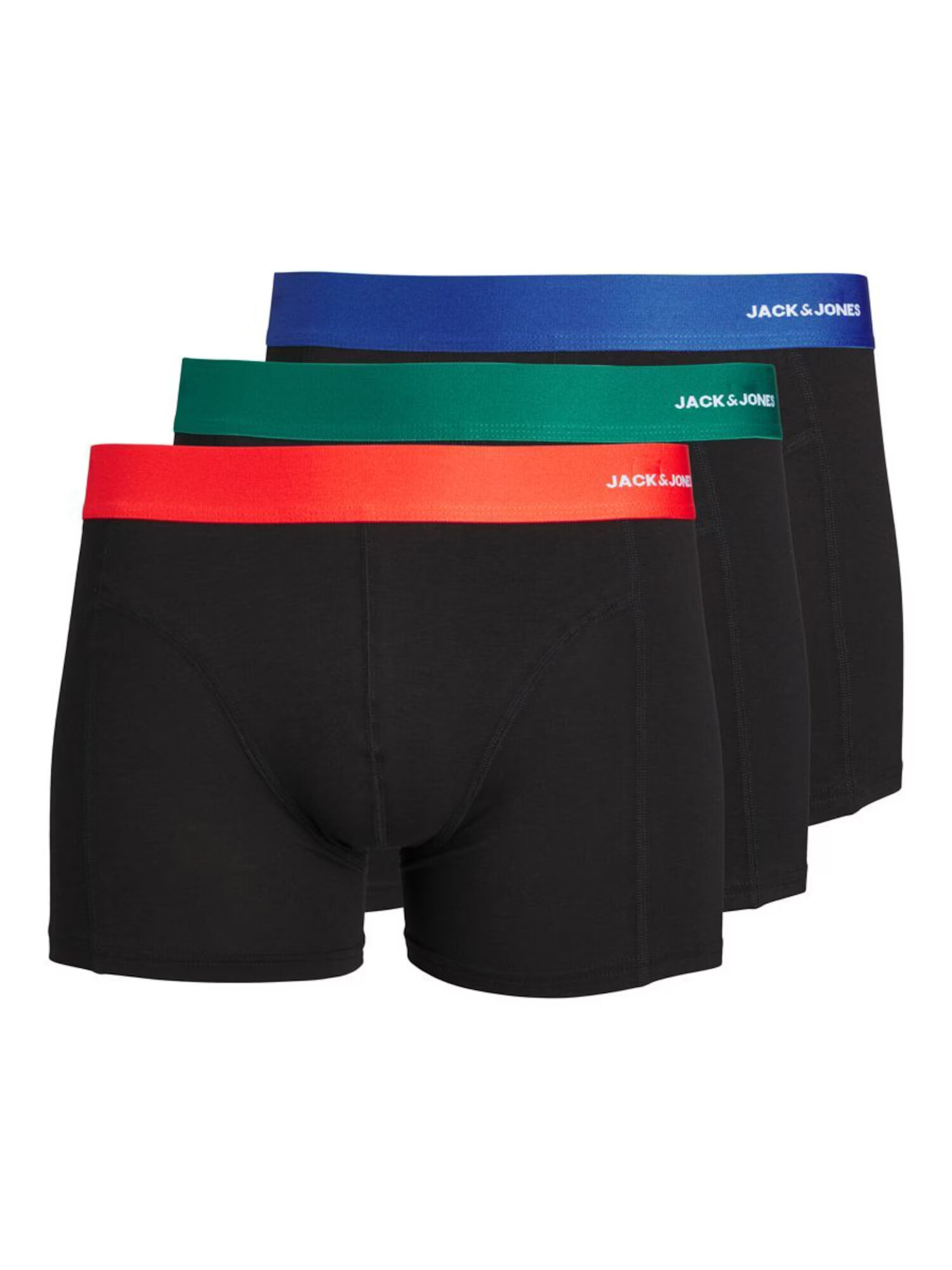 JACK & JONES Boxerky námornícka modrá / zelená / oranžovo červená / čierna - Pepit.sk