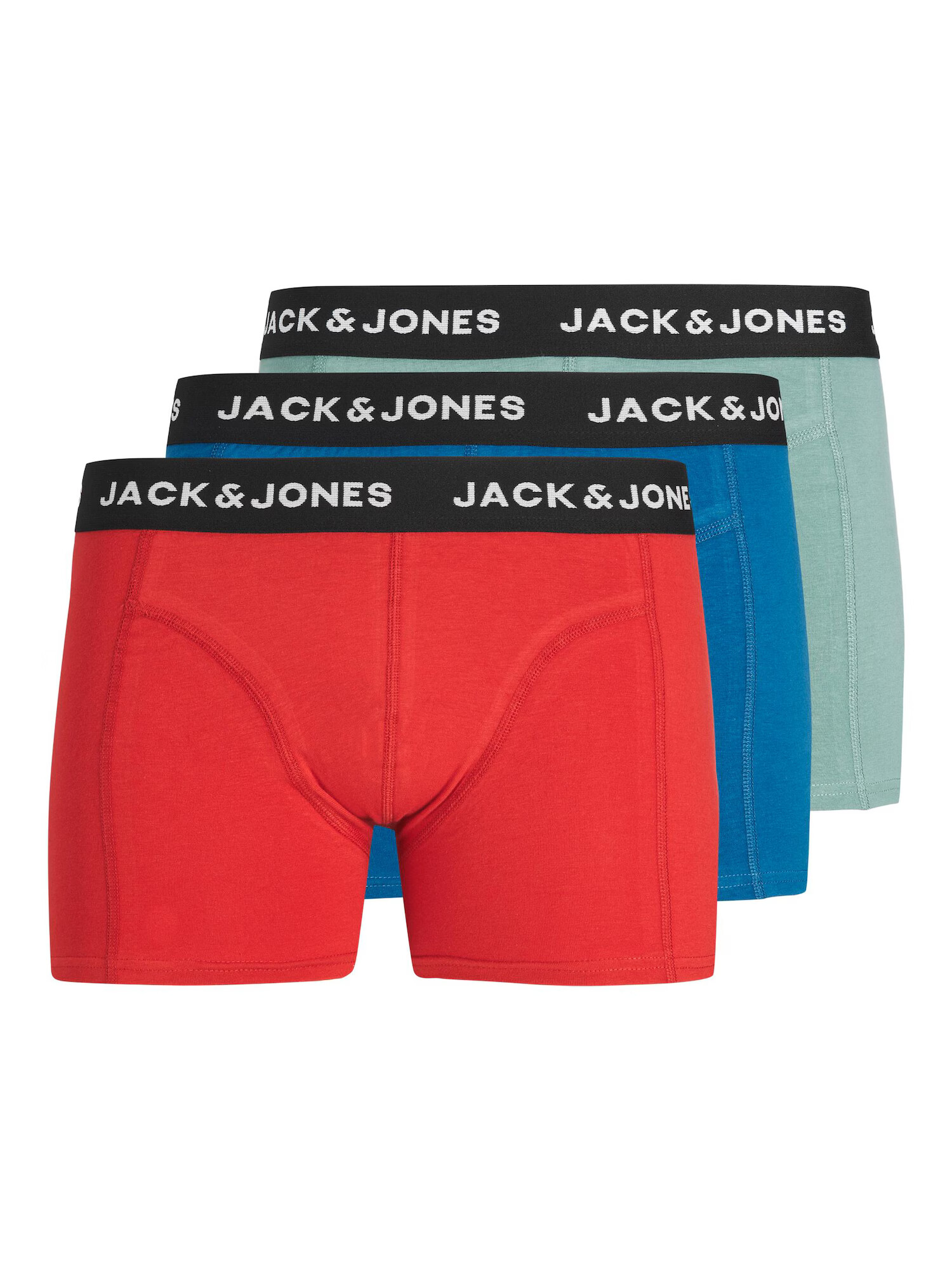 JACK & JONES Boxerky 'NICO' námornícka modrá / svetlozelená / tmavočervená - Pepit.sk