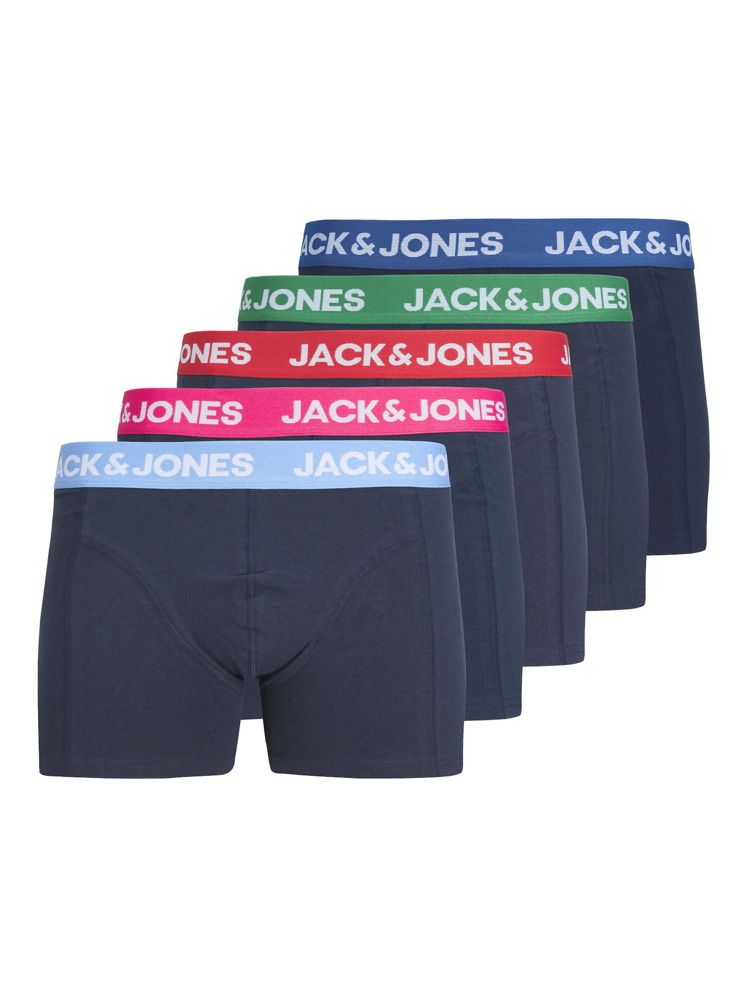 JACK & JONES Boxerky 'NORMAN' námornícka modrá / svetlomodrá / ružová / červená - Pepit.sk