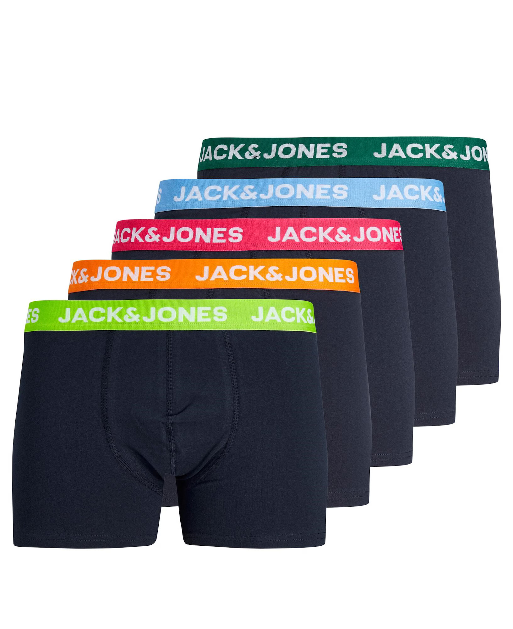 JACK & JONES Boxerky 'NORMAN' námornícka modrá / svetlomodrá / svetlozelená / oranžová - Pepit.sk