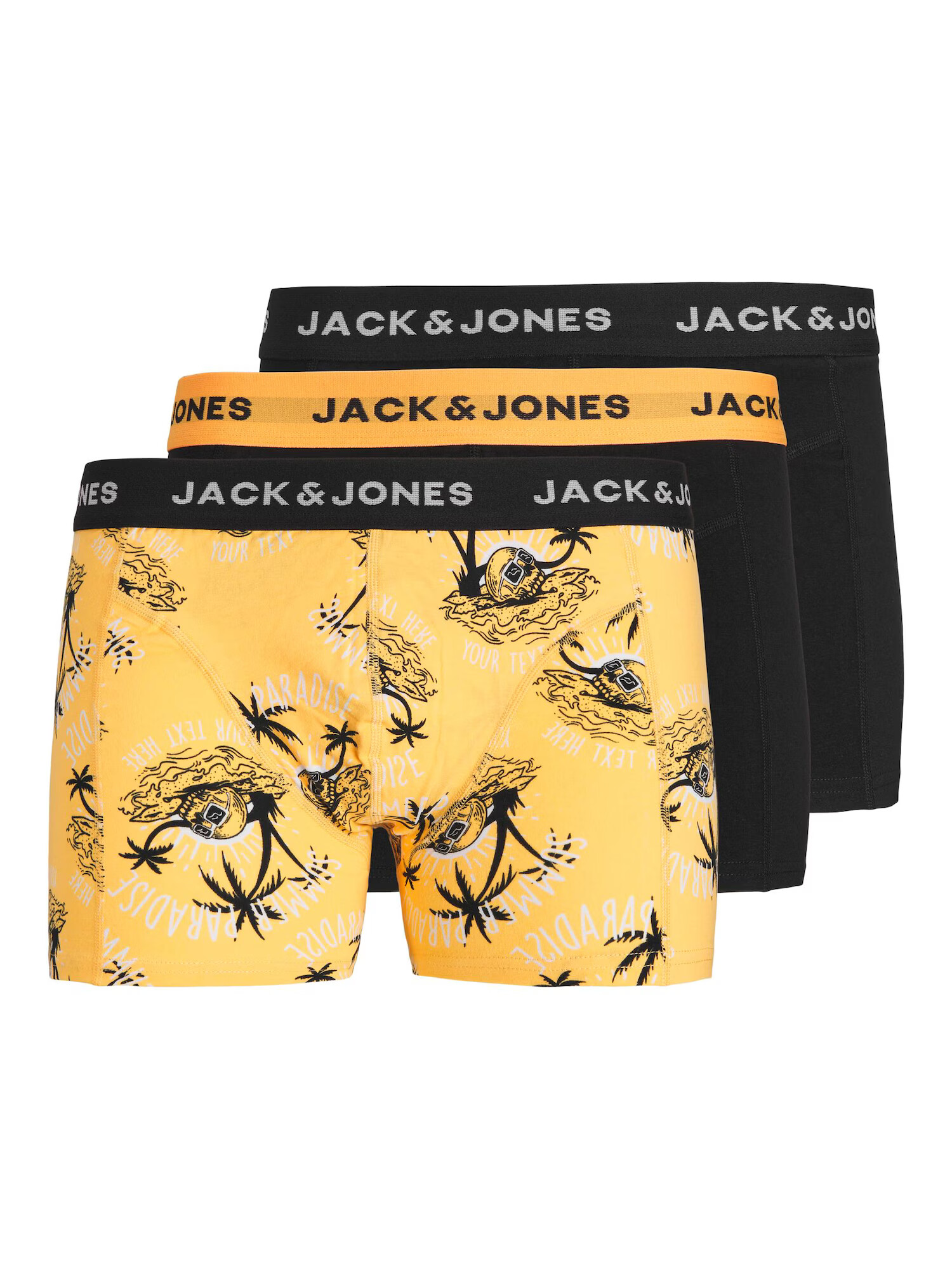 JACK & JONES Boxerky 'RON' žltá / čierna / biela - Pepit.sk