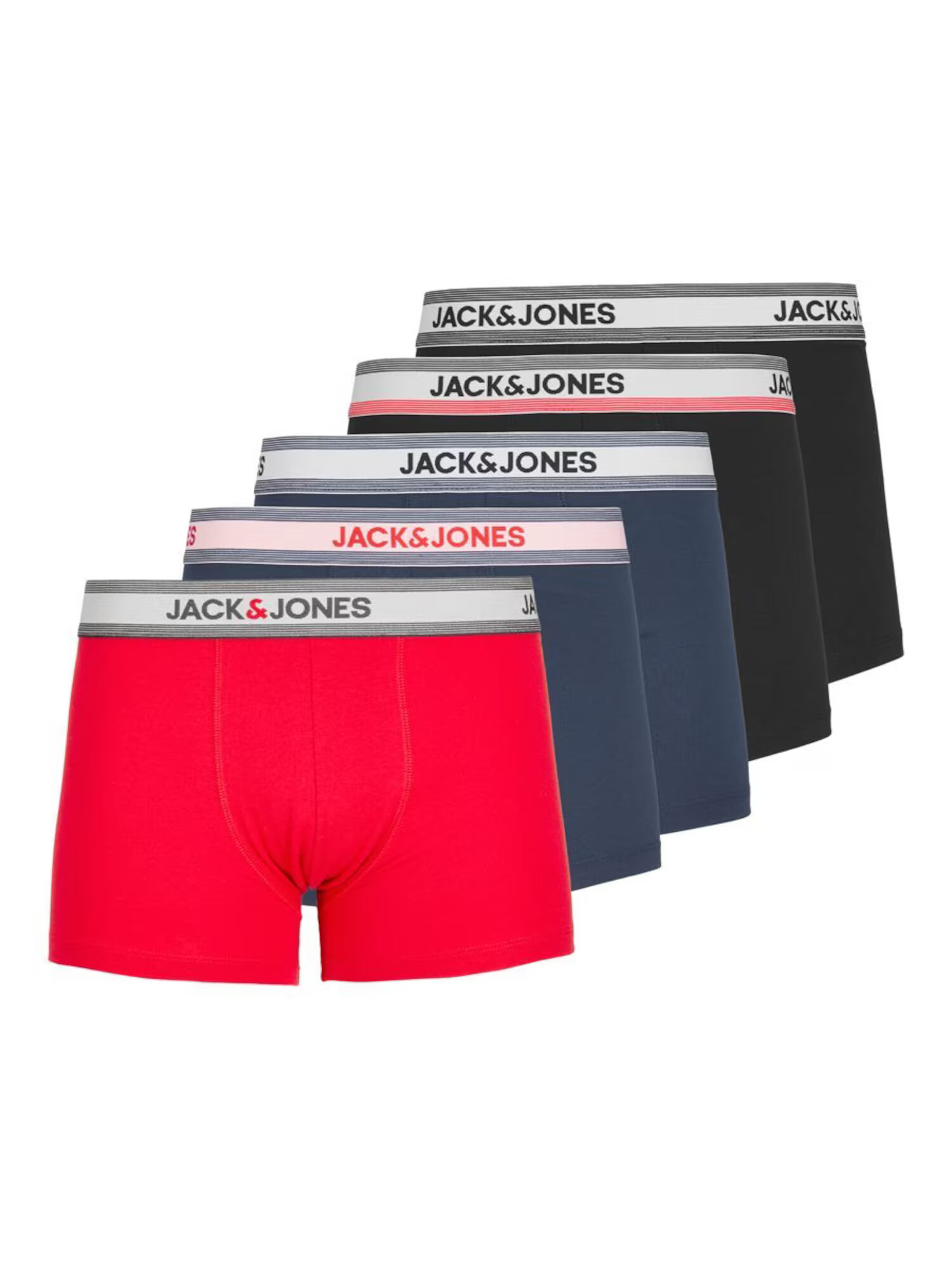 JACK & JONES Boxerky 'SKYLER' námornícka modrá / červená / čierna / biela - Pepit.sk