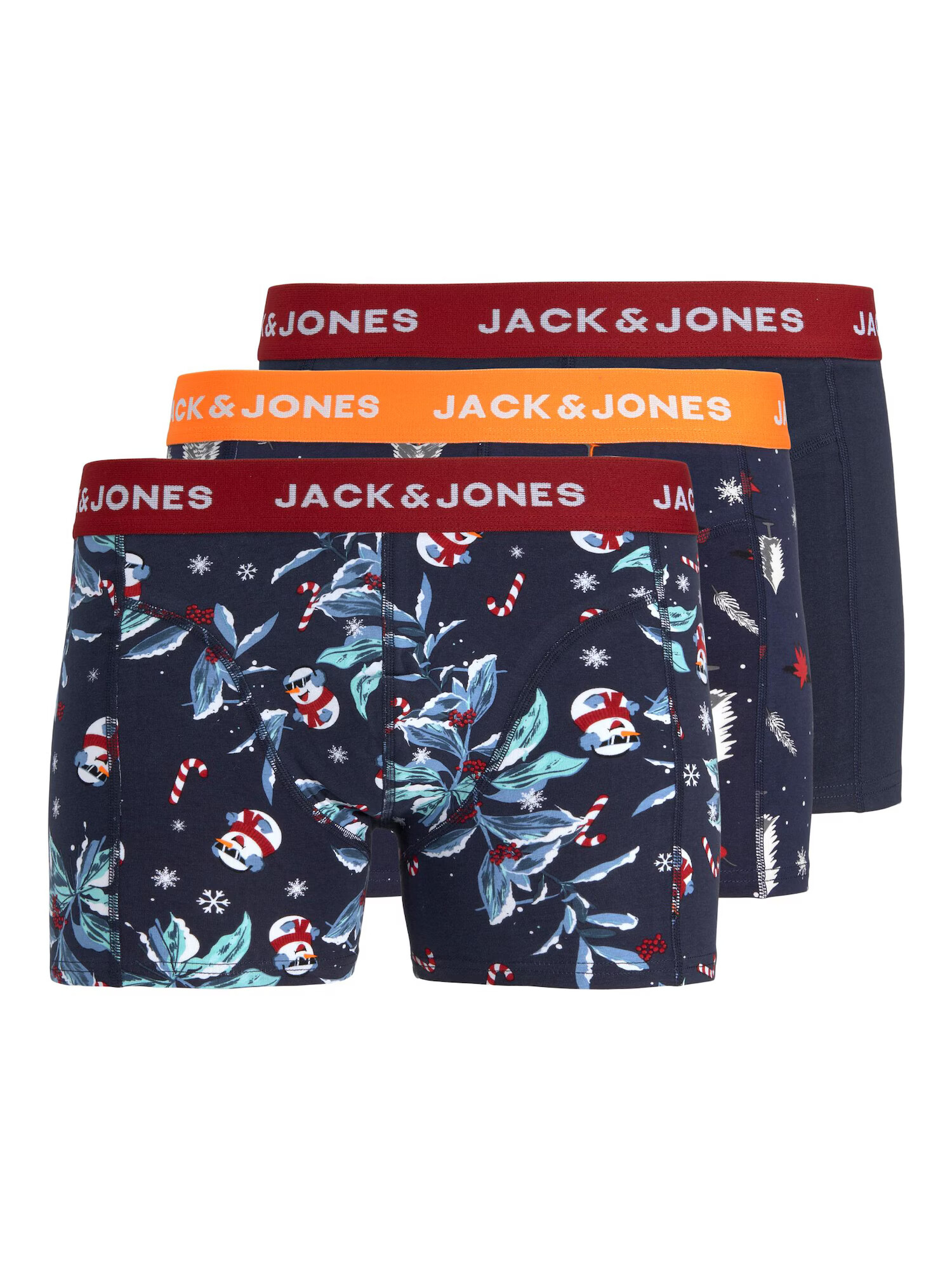 JACK & JONES Boxerky 'Snowmann' námornícka modrá / oranžová / červená / biela - Pepit.sk