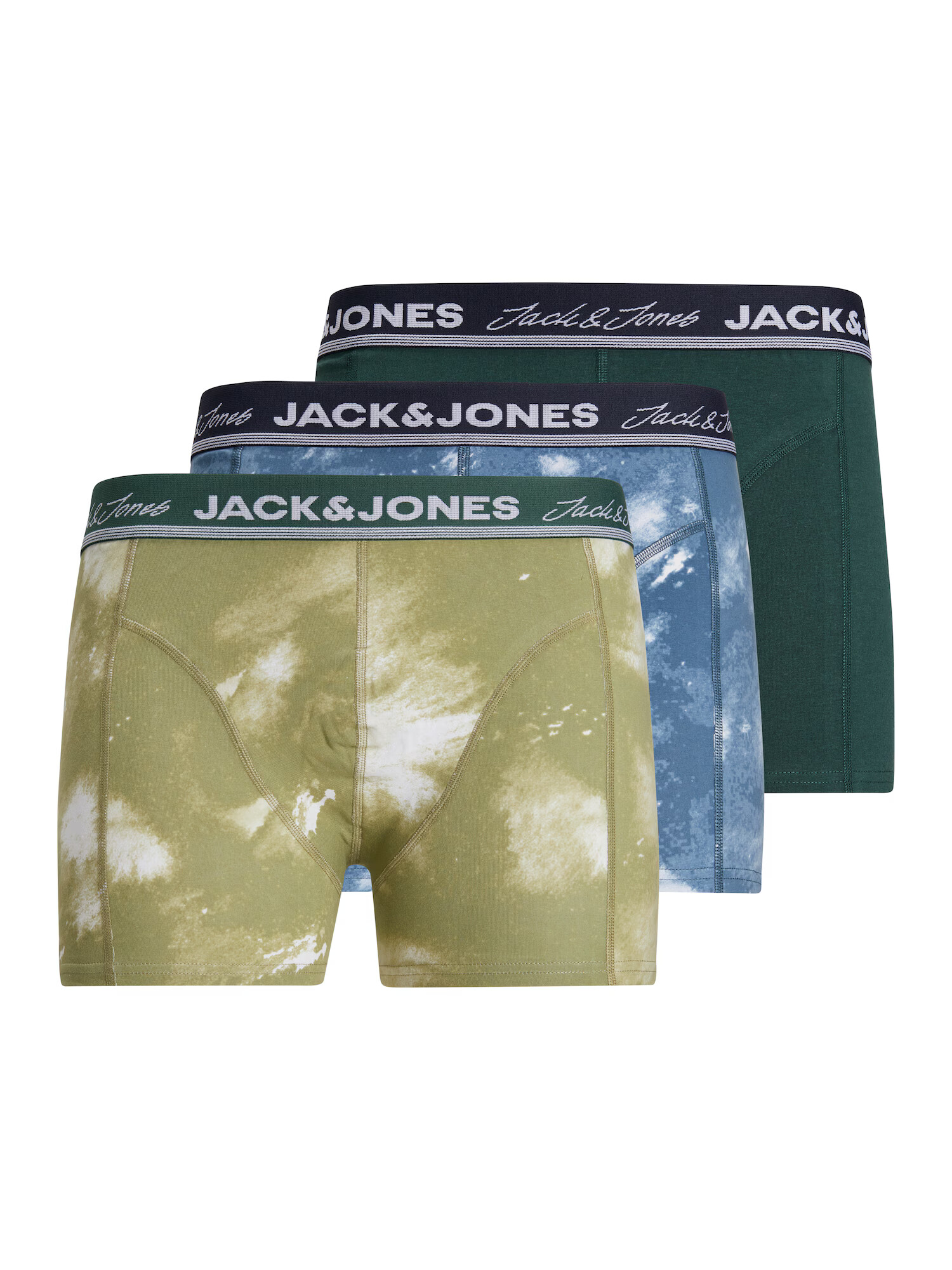 JACK & JONES Boxerky 'Solar' dymovo modrá / tmavomodrá / olivová / biela - Pepit.sk