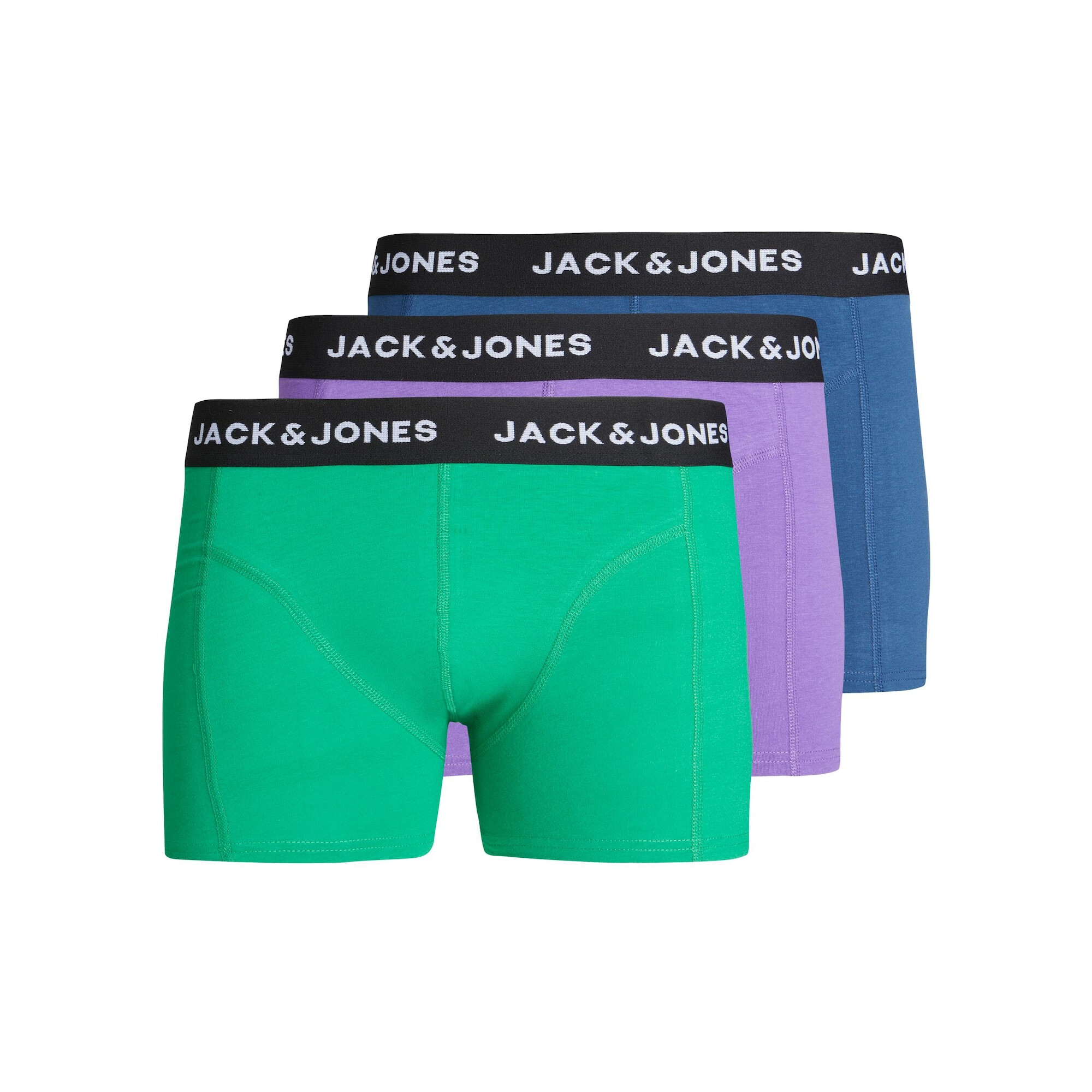 JACK & JONES Boxerky 'SOLID' tmavomodrá / nefritová / svetlofialová - Pepit.sk