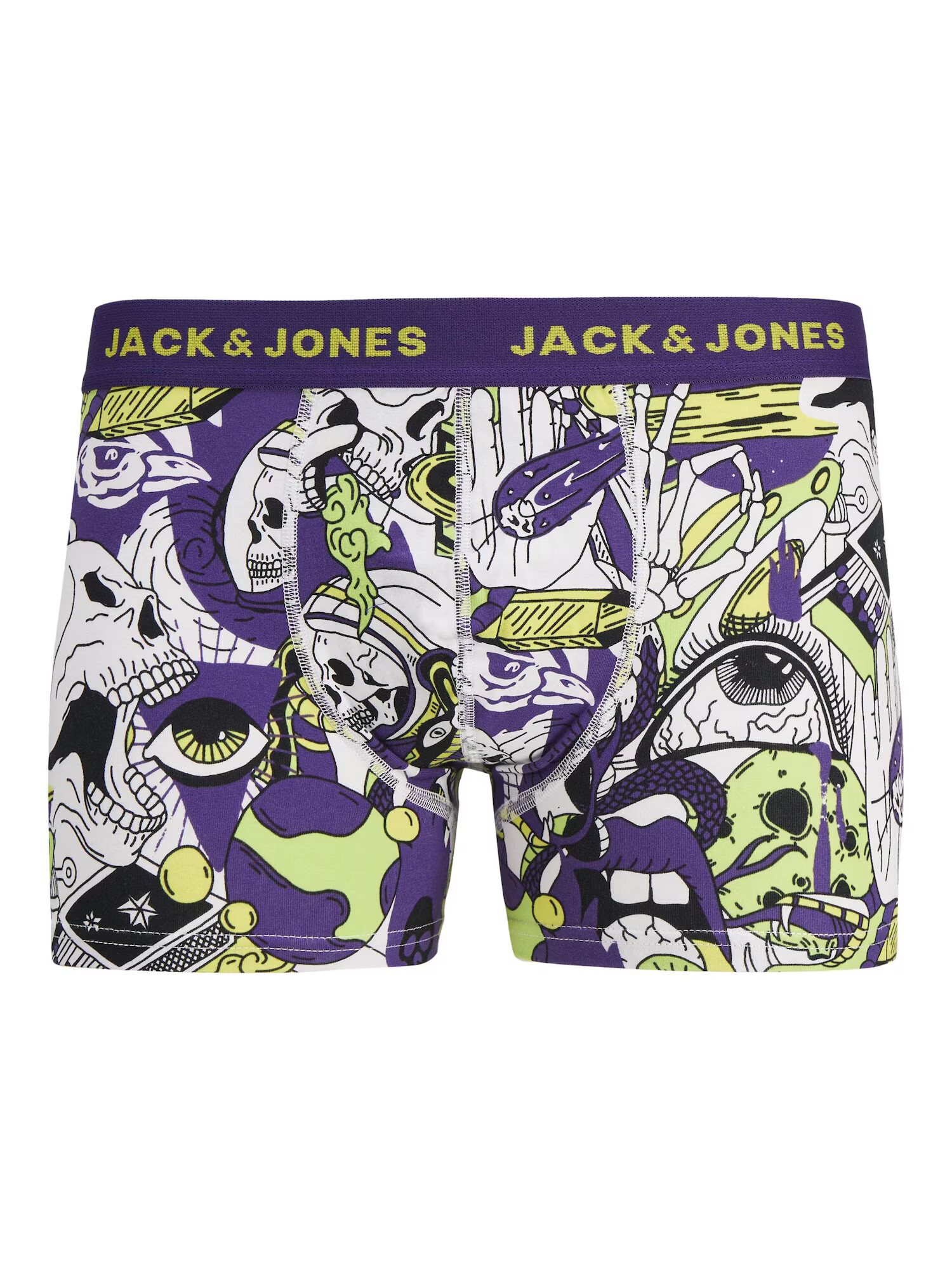 JACK & JONES Boxerky 'SPACE SKULL' nebesky modrá / tmavosivá / tmavofialová / čierna - Pepit.sk