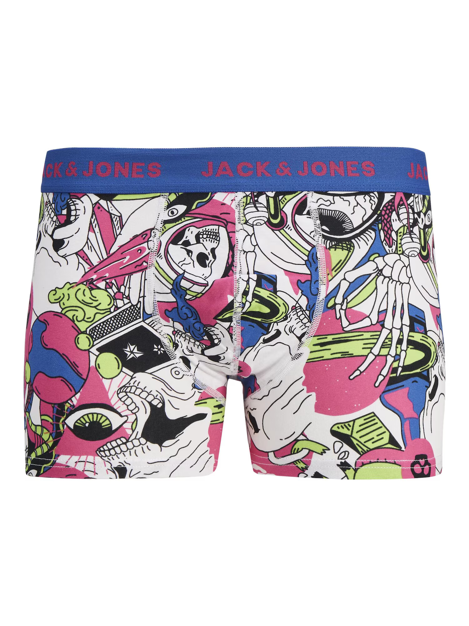 JACK & JONES Boxerky 'SPACE SKULL' nebesky modrá / tmavosivá / tmavofialová / čierna - Pepit.sk