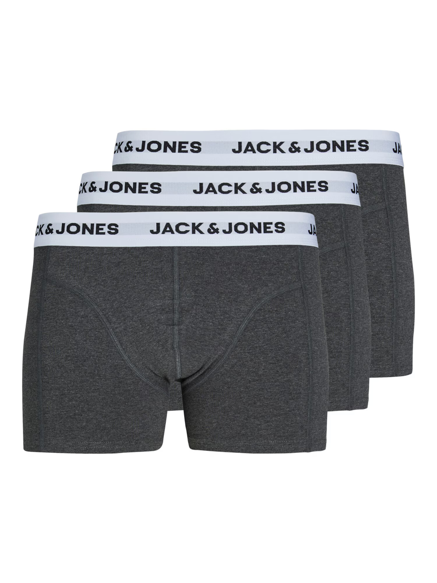 JACK & JONES Boxerky tmavosivá / čierna / biela - Pepit.sk