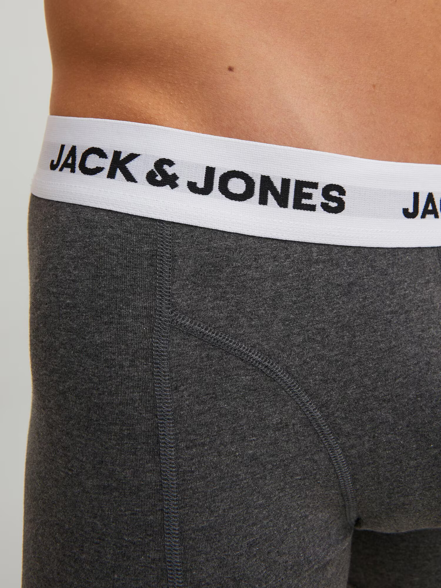 JACK & JONES Boxerky tmavosivá / čierna / biela - Pepit.sk