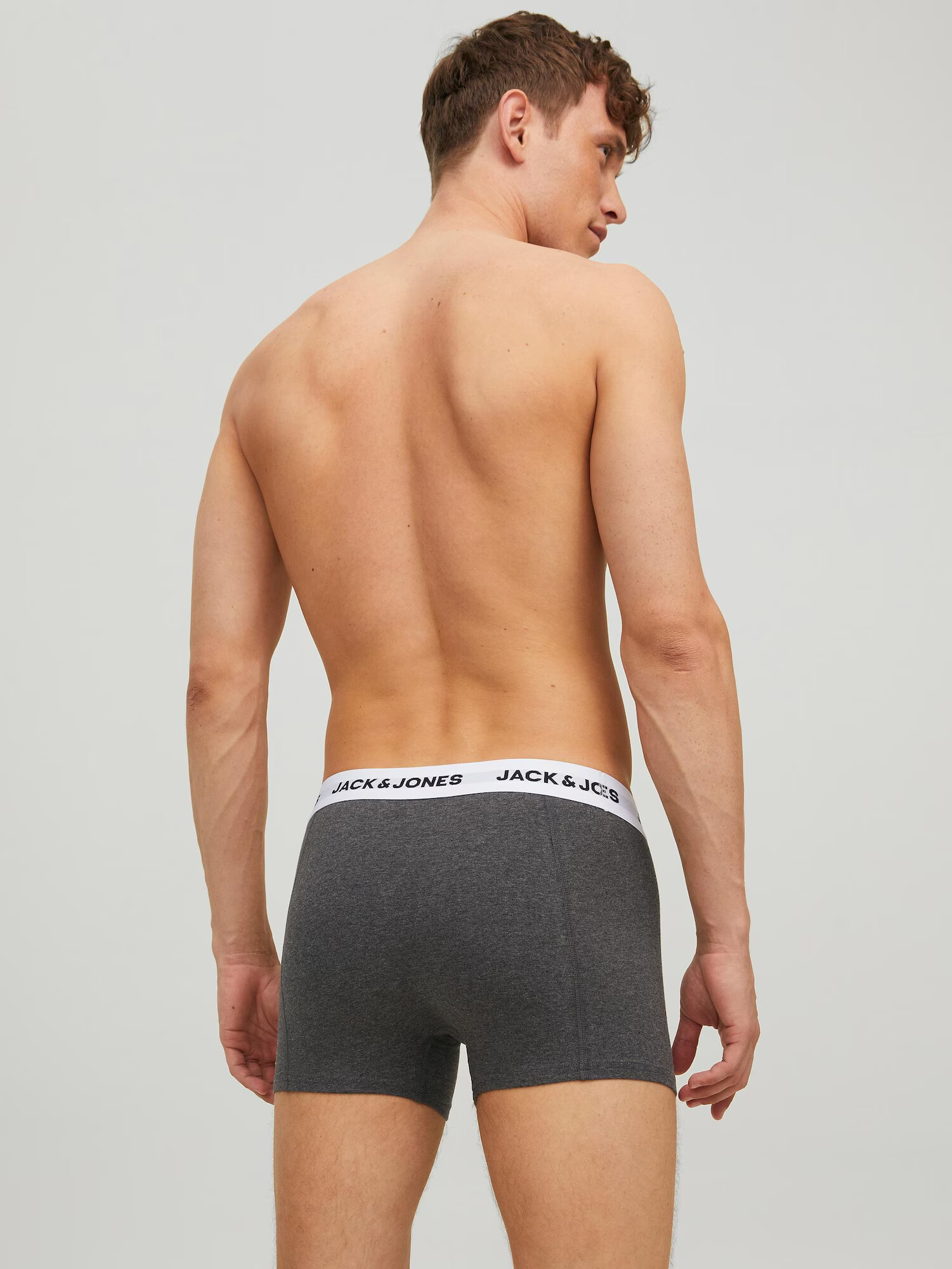 JACK & JONES Boxerky tmavosivá / čierna / biela - Pepit.sk