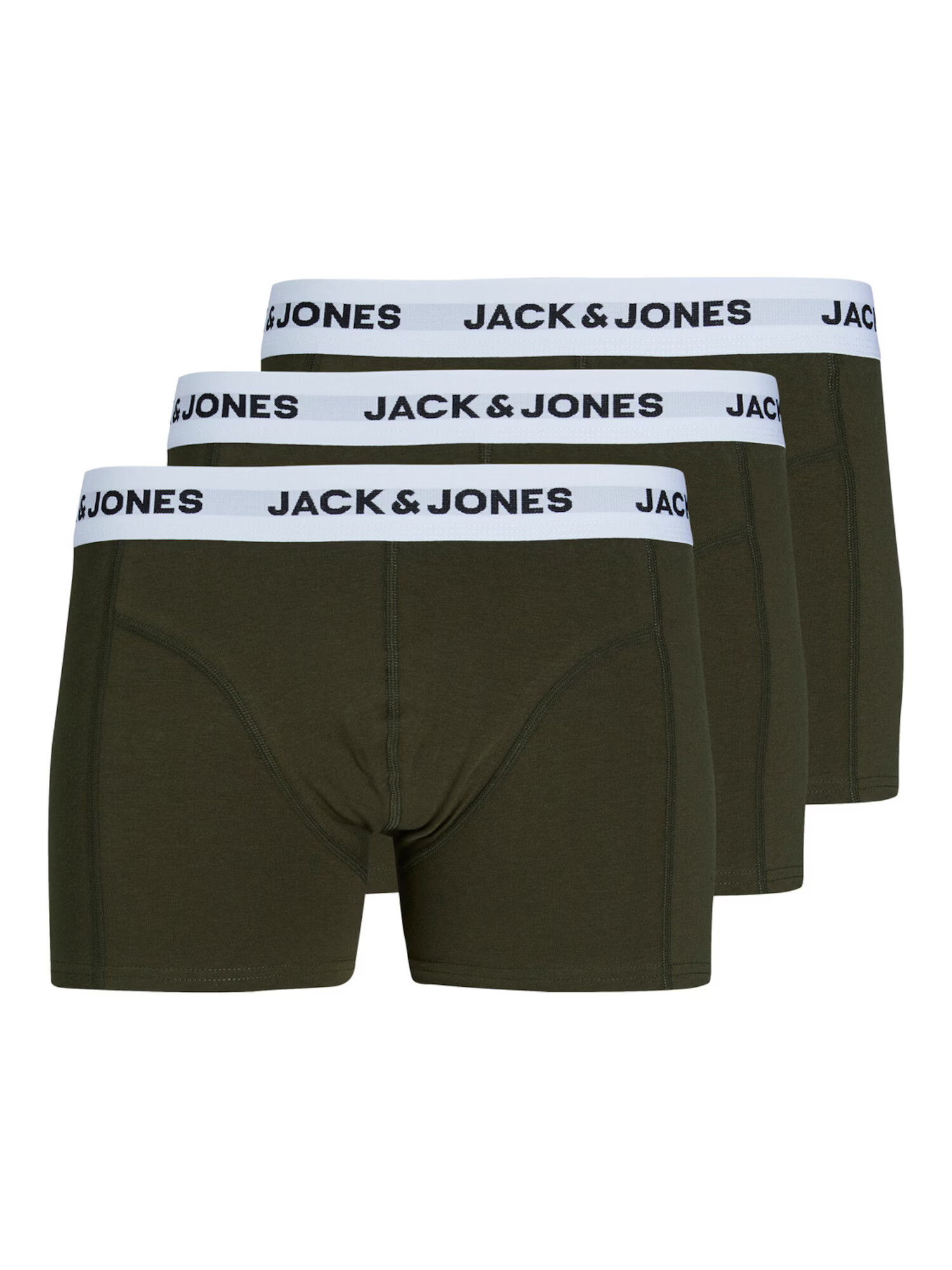 JACK & JONES Boxerky tmavozelená / čierna / biela - Pepit.sk