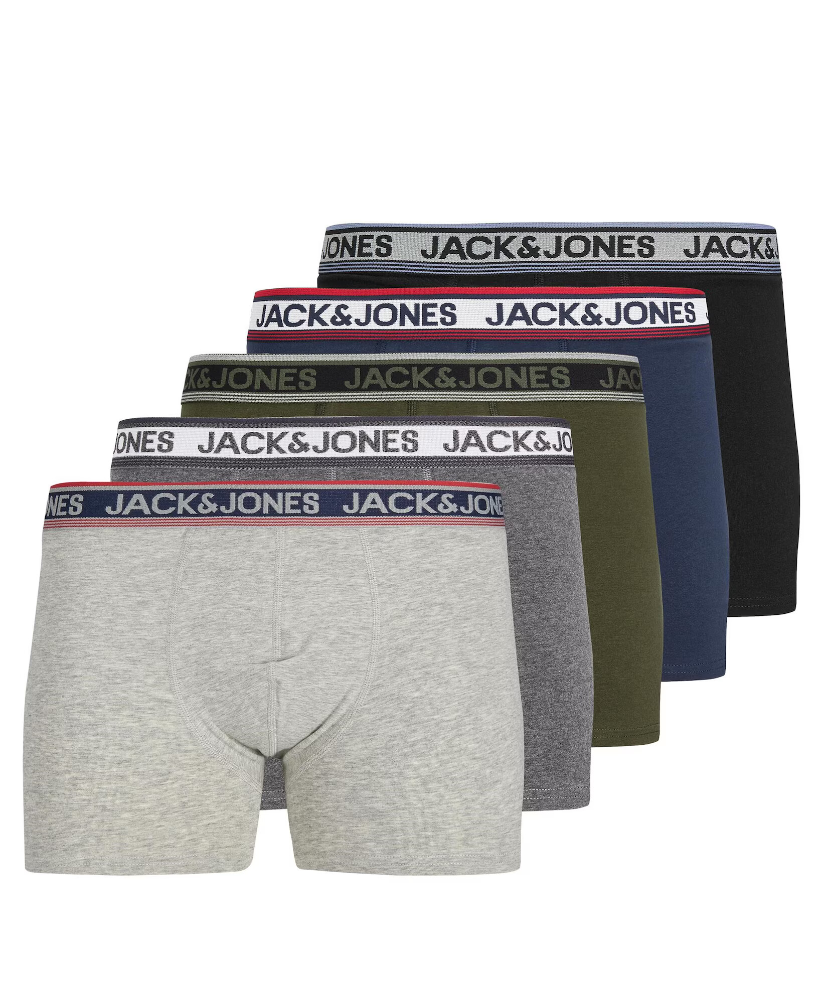 JACK & JONES Boxerky 'Vance' tmavomodrá / sivá / grafitová / olivová - Pepit.sk