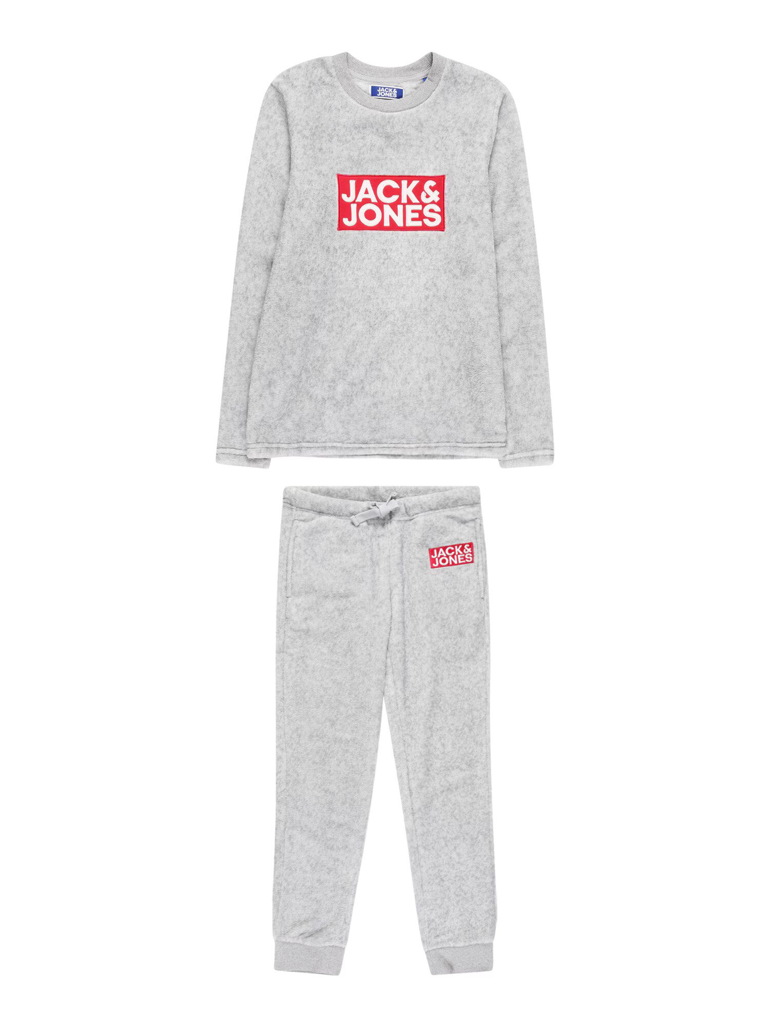 Jack & Jones Junior Joggingová súprava svetlosivá / červená - Pepit.sk