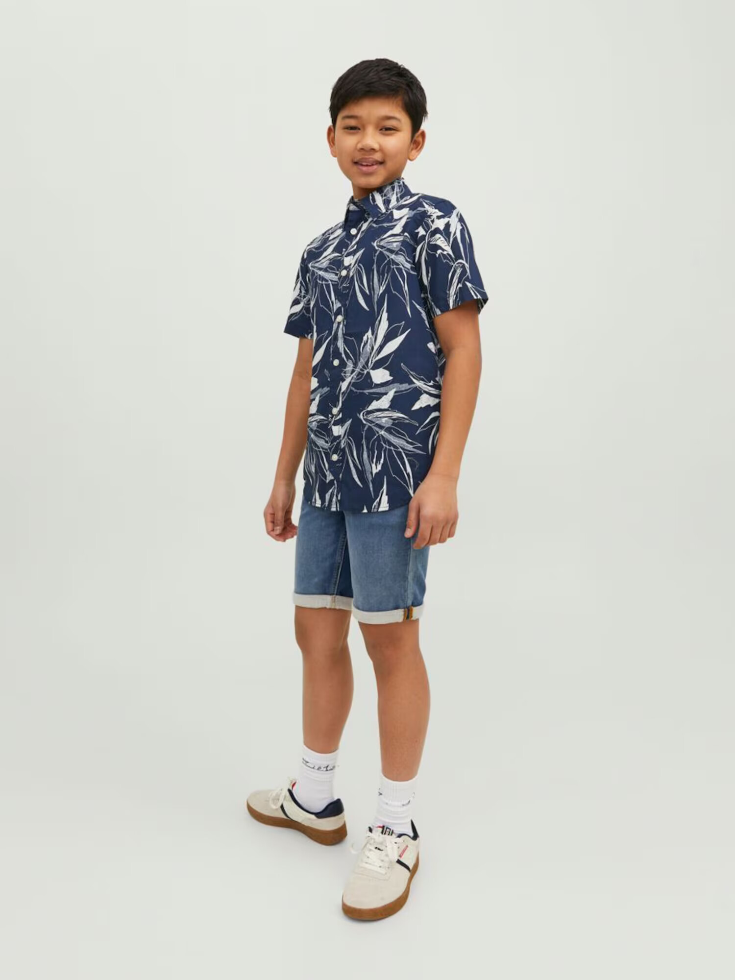 Jack & Jones Junior Košeľa 'CRAYON' námornícka modrá / modrosivá / biela - Pepit.sk