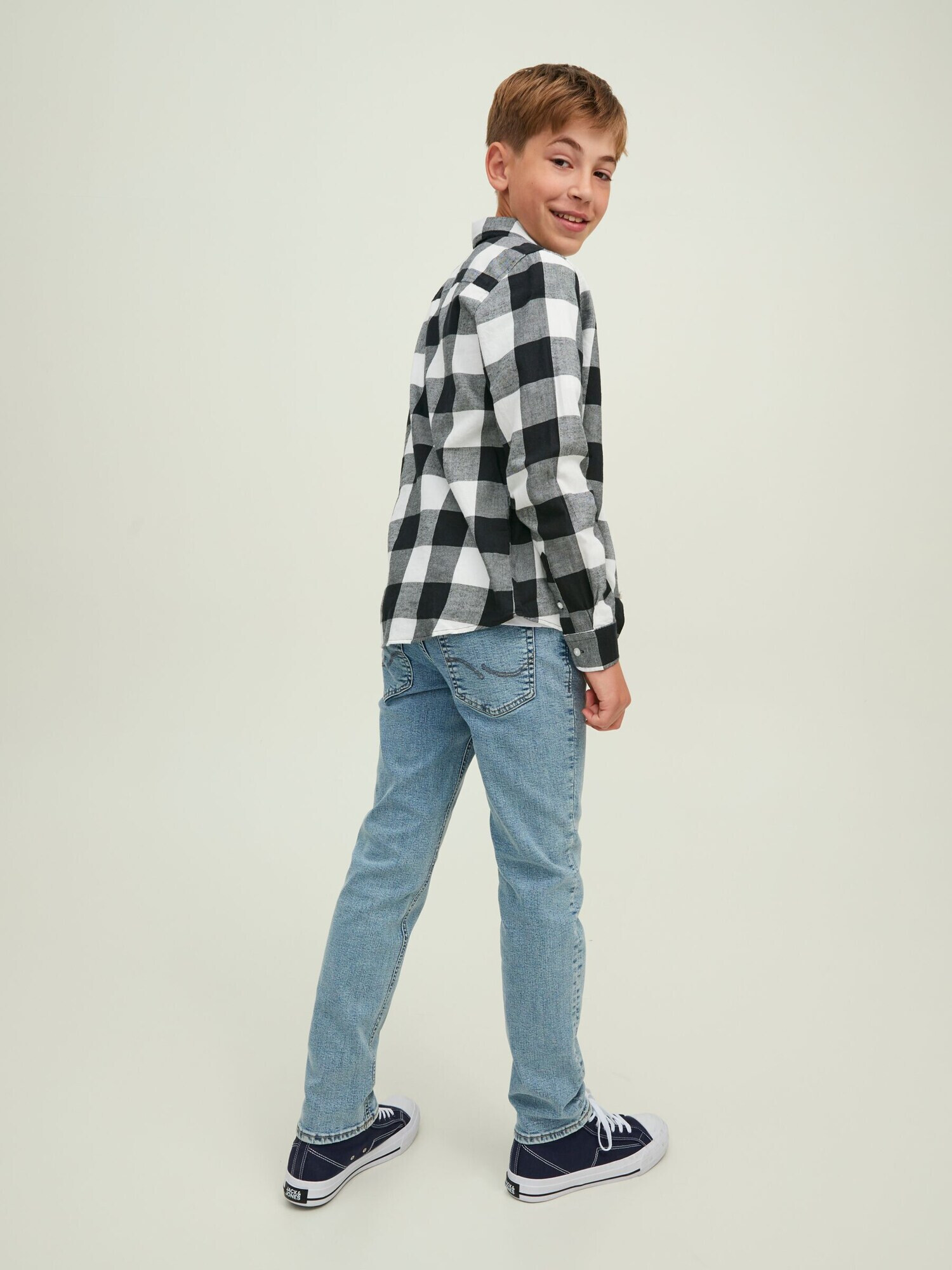 Jack & Jones Junior Košeľa 'Gingham' čierna / biela - Pepit.sk