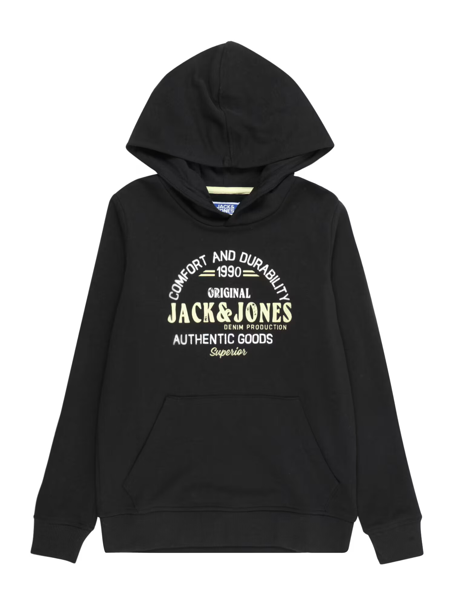 Jack & Jones Junior Mikina 'MINDS' pastelovo žltá / čierna / prírodná biela - Pepit.sk