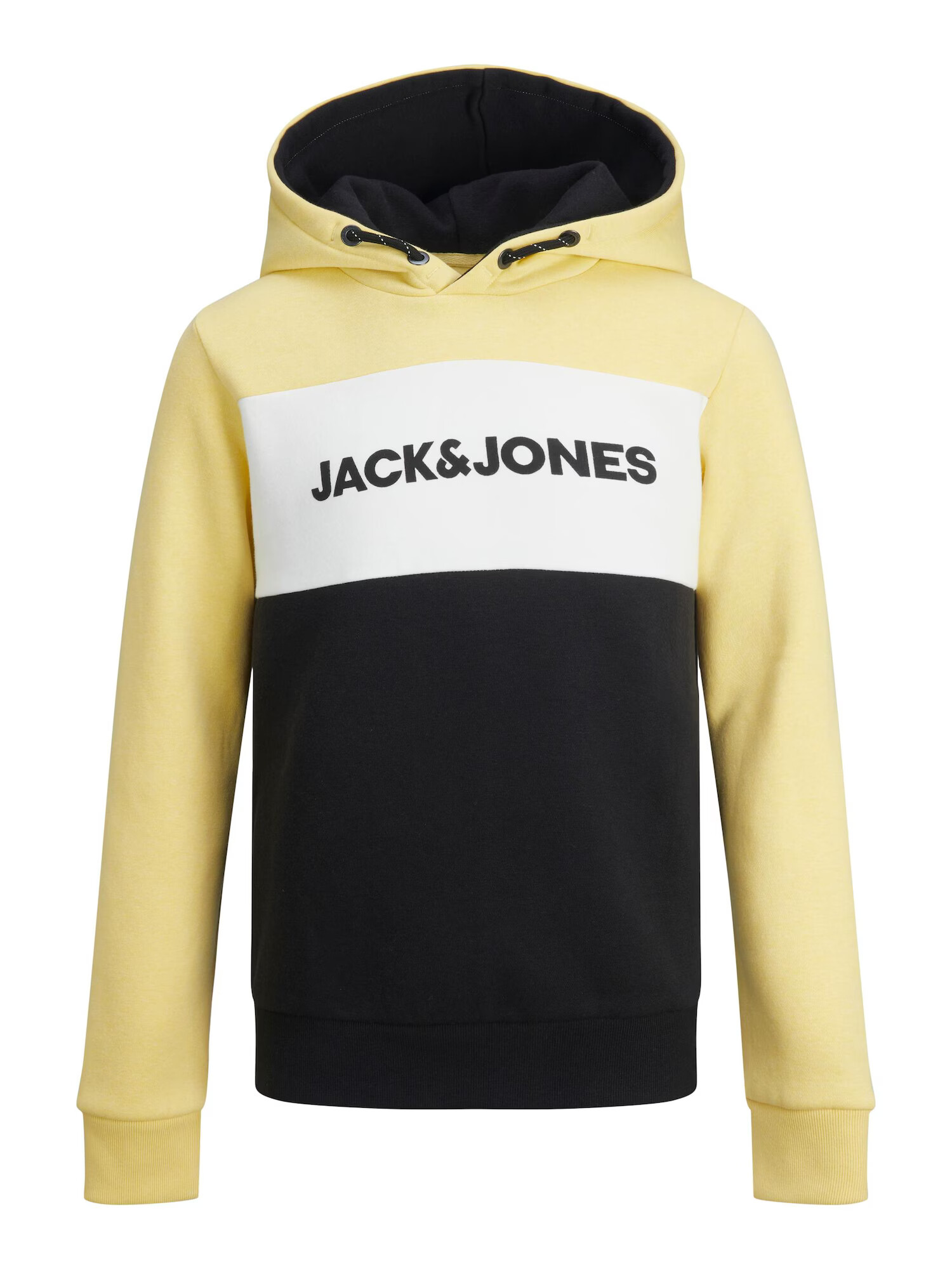 Jack & Jones Junior Mikina pastelovo žltá / čierna / biela - Pepit.sk