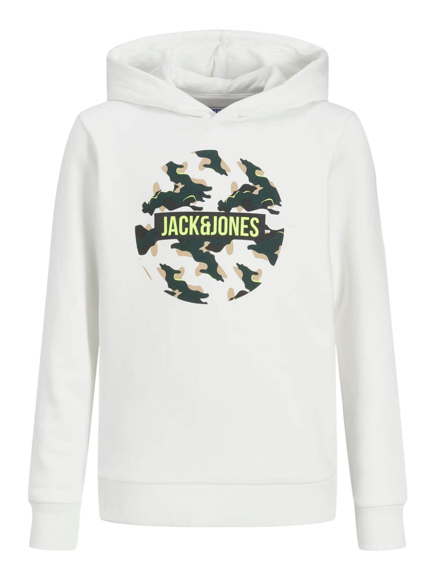 Jack & Jones Junior Mikina svetlobéžová / neónovo žltá / čierna / biela - Pepit.sk