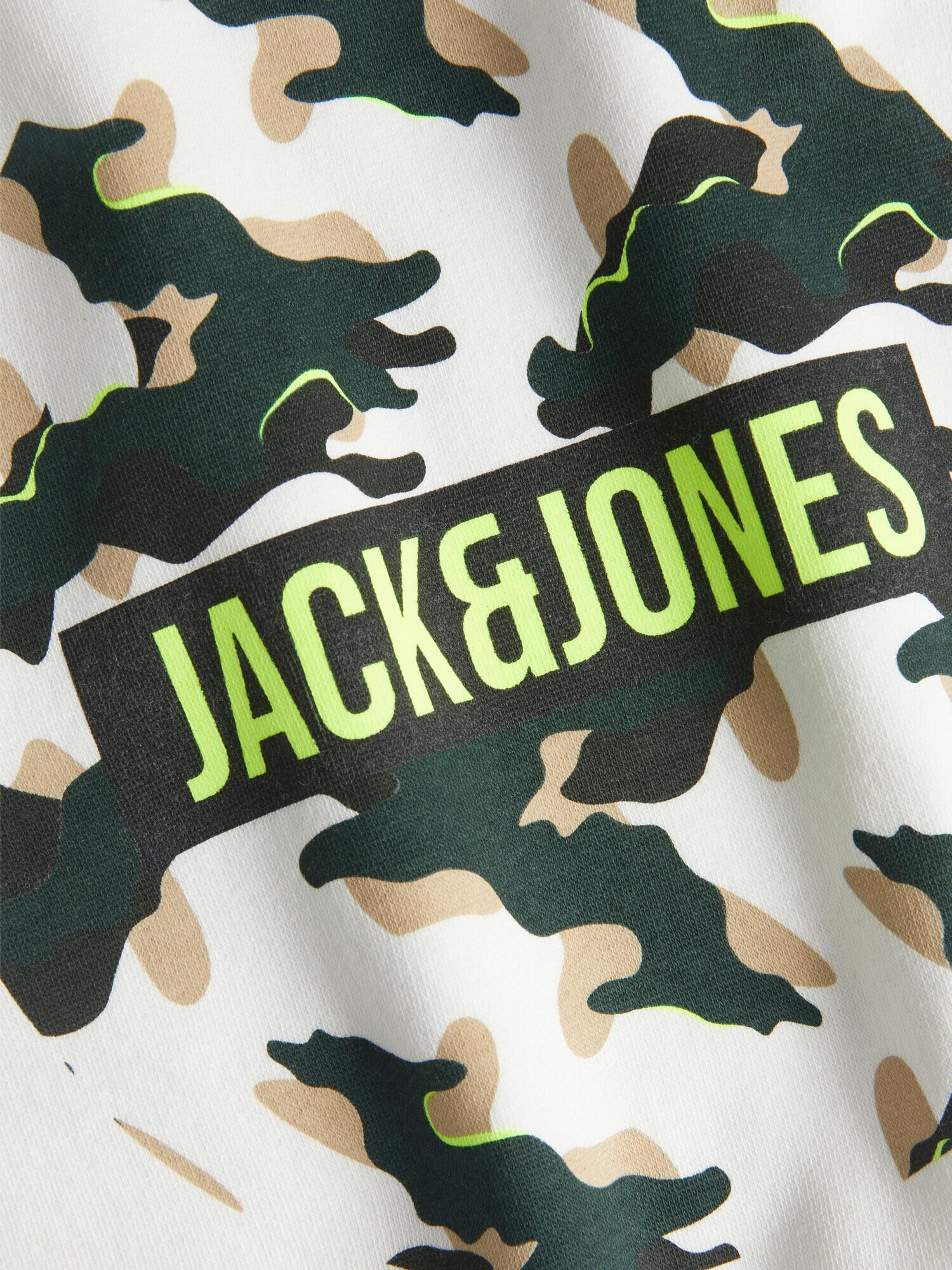 Jack & Jones Junior Mikina svetlobéžová / neónovo žltá / čierna / biela - Pepit.sk