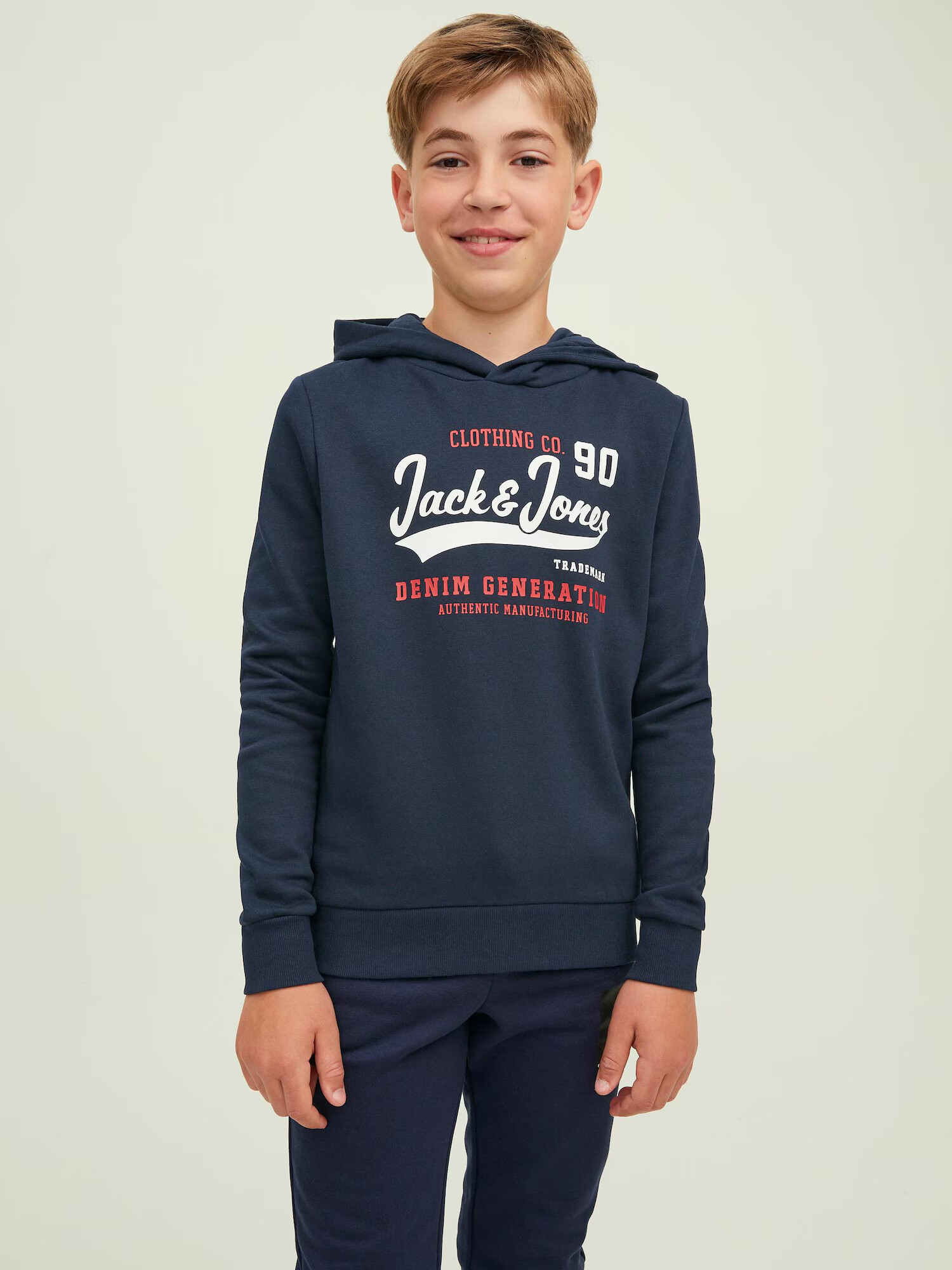 Jack & Jones Junior Mikina tmavomodrá / červená / biela - Pepit.sk