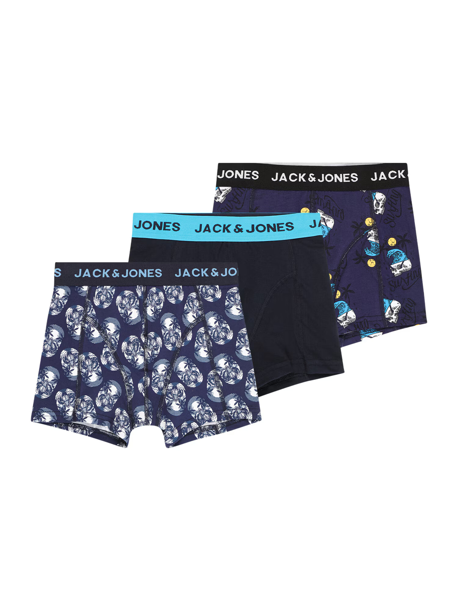 Jack & Jones Junior Nohavičky 'Hanni' námornícka modrá / svetlomodrá / žltá / biela - Pepit.sk