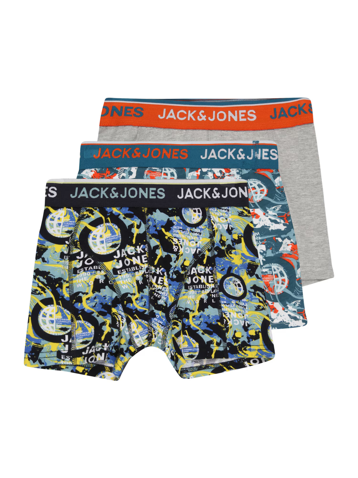 Jack & Jones Junior Nohavičky námornícka modrá / sivá melírovaná / červená / čierna / biela - Pepit.sk