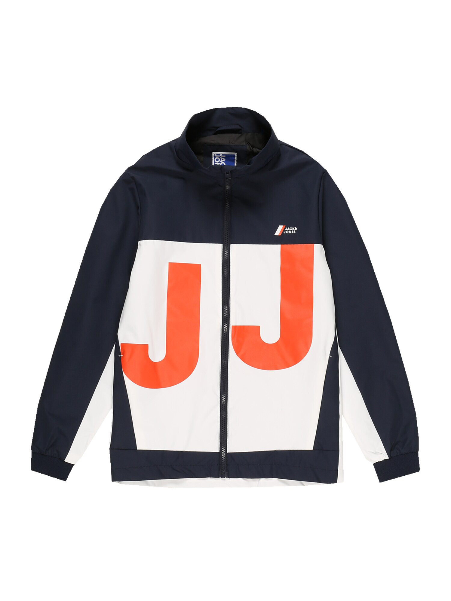 Jack & Jones Junior Prechodná bunda 'Conrad' námornícka modrá / oranžová / šedobiela - Pepit.sk