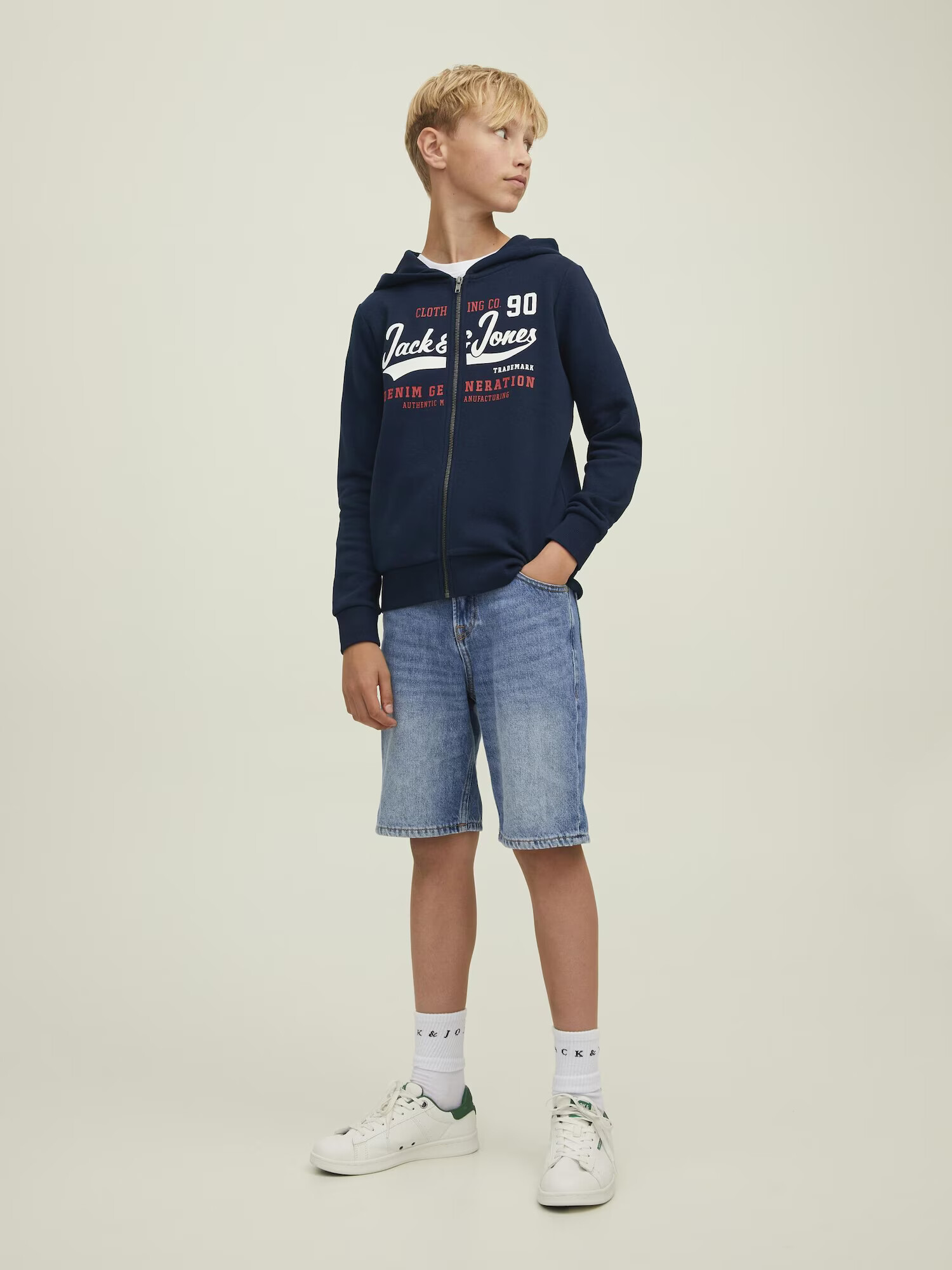 Jack & Jones Junior Tepláková bunda tmavomodrá / červená / biela - Pepit.sk