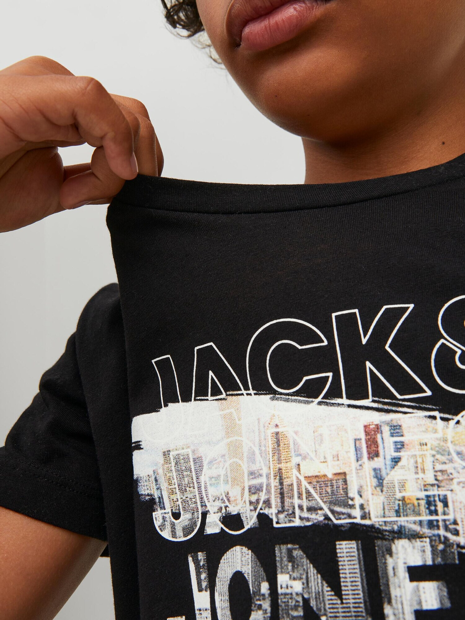 Jack & Jones Junior Tričko 'Booster' sivá / oranžová / čierna / biela - Pepit.sk