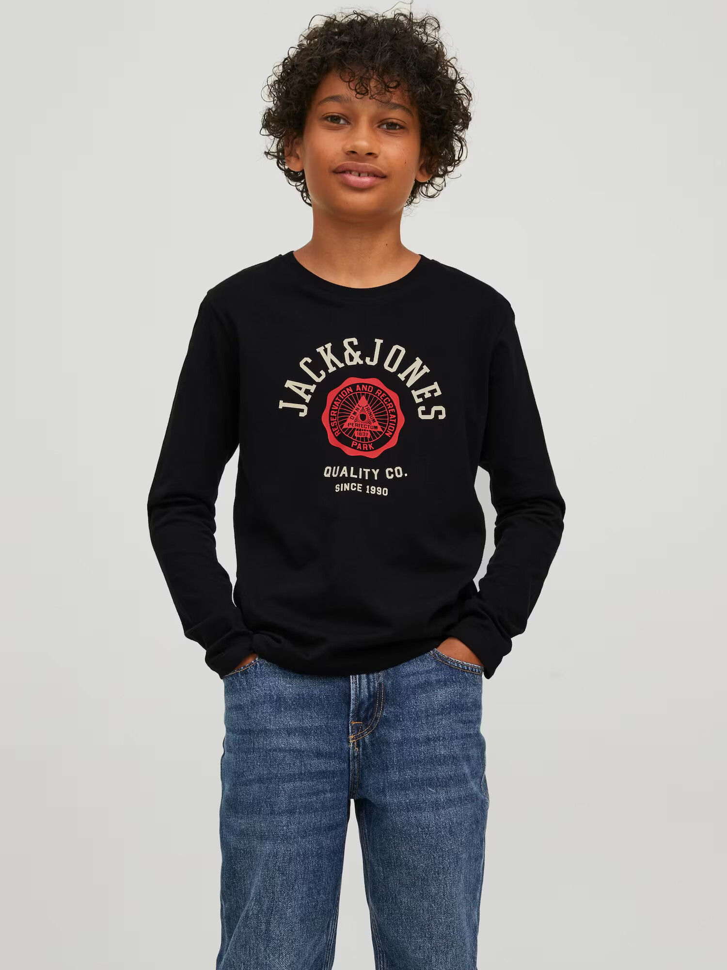 Jack & Jones Junior Tričko červená / čierna / biela - Pepit.sk