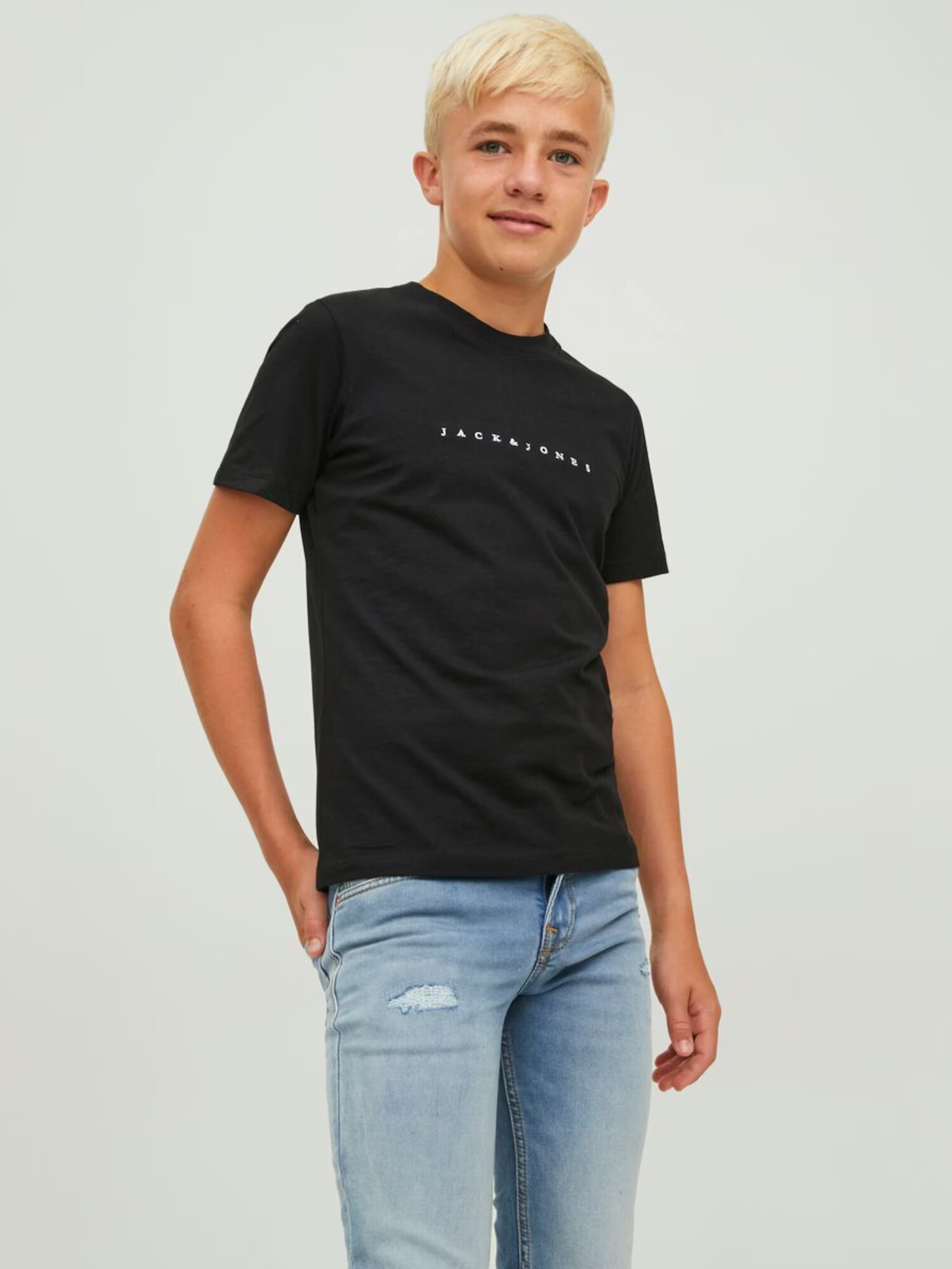 Jack & Jones Junior Tričko 'Copenhagen' čierna / biela - Pepit.sk