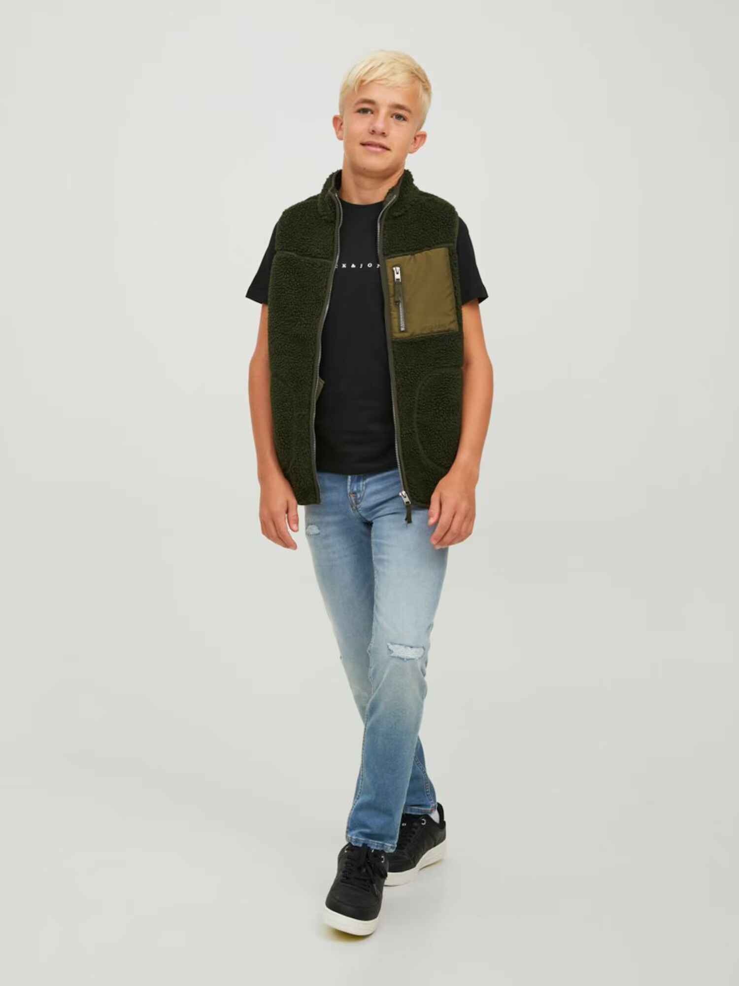 Jack & Jones Junior Tričko 'Copenhagen' čierna / biela - Pepit.sk