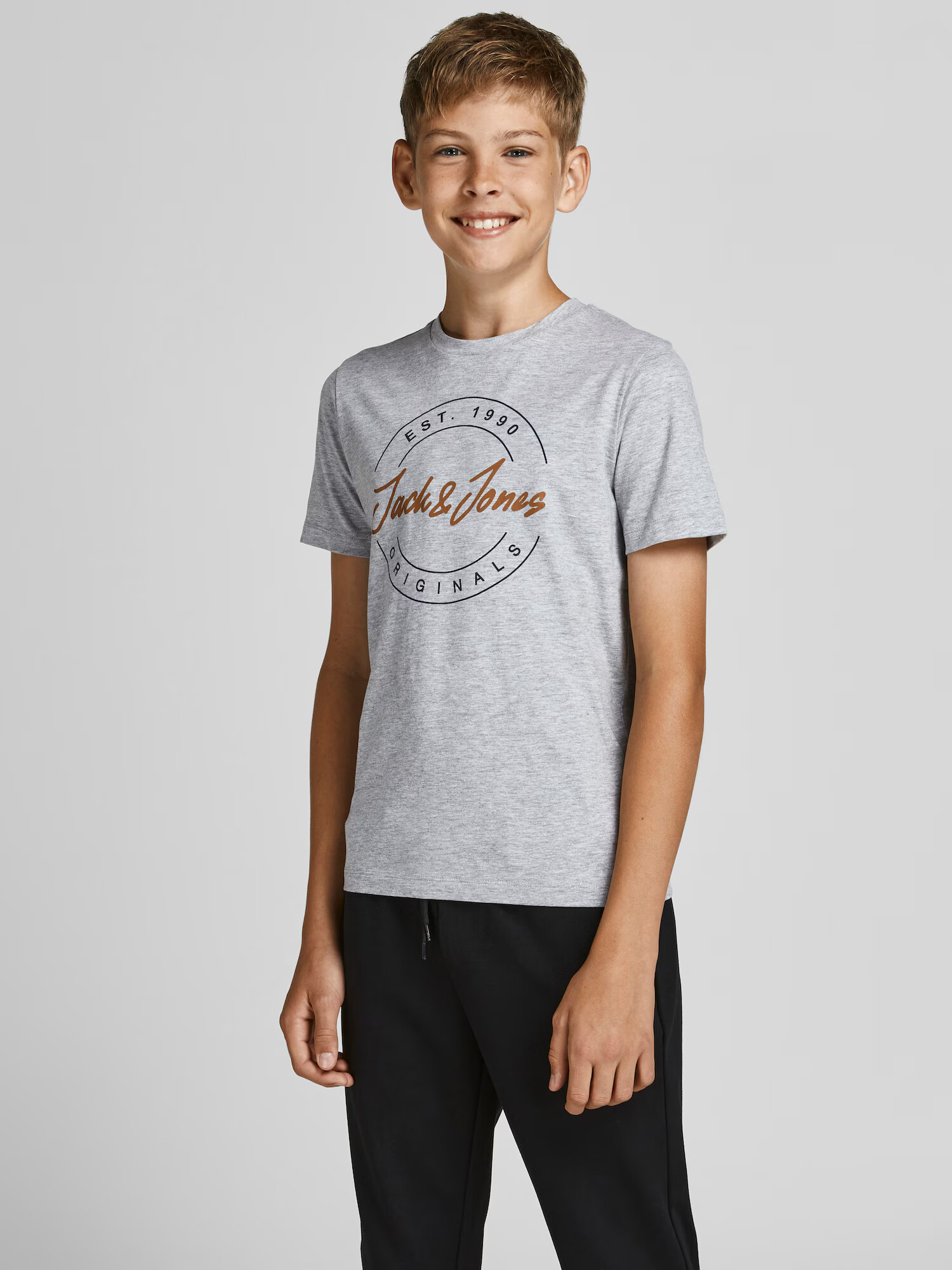 Jack & Jones Junior Tričko 'Jerry' námornícka modrá / hnedá / svetlosivá - Pepit.sk