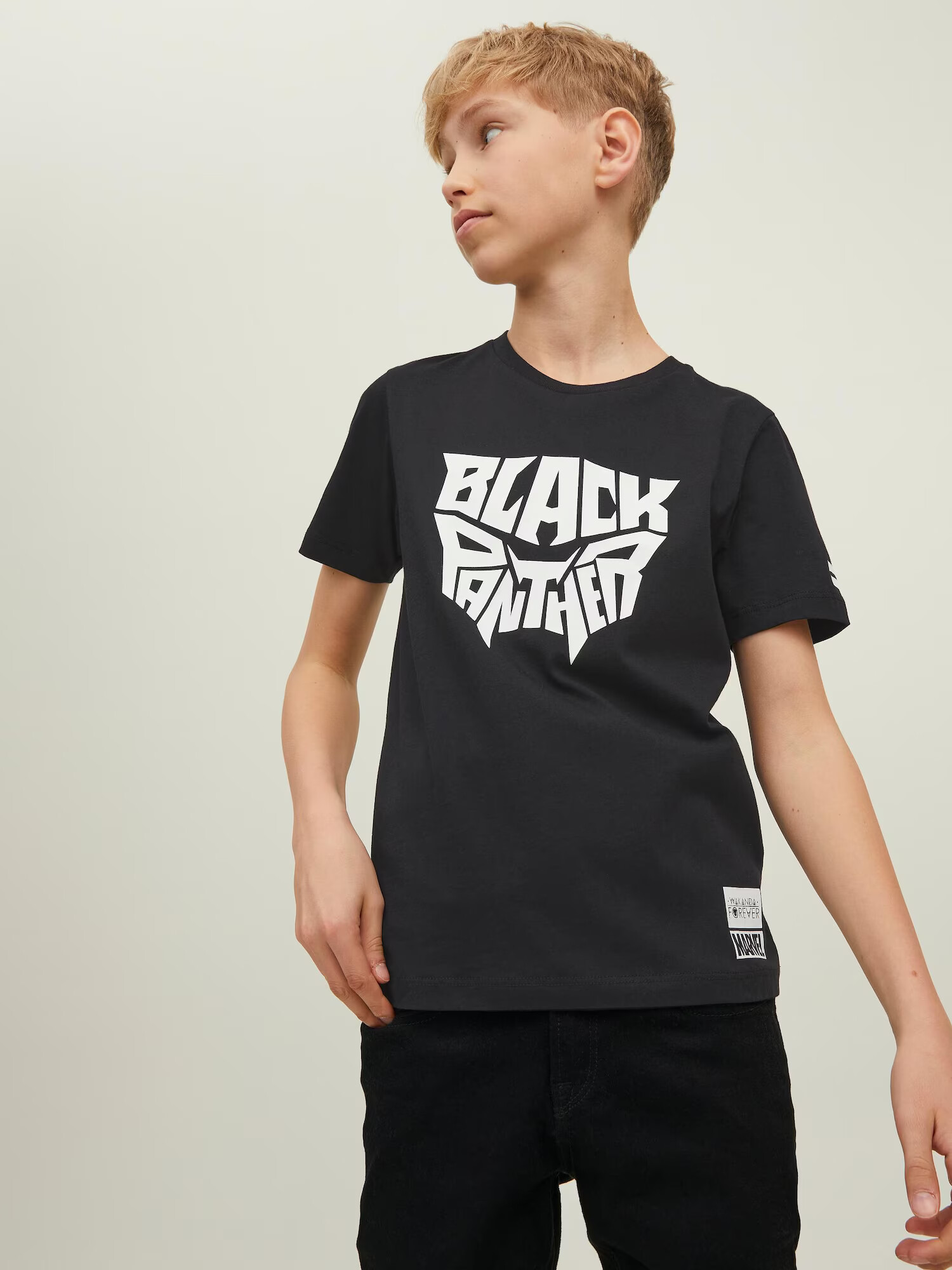 Jack & Jones Junior Tričko 'Kanda' čierna / biela - Pepit.sk