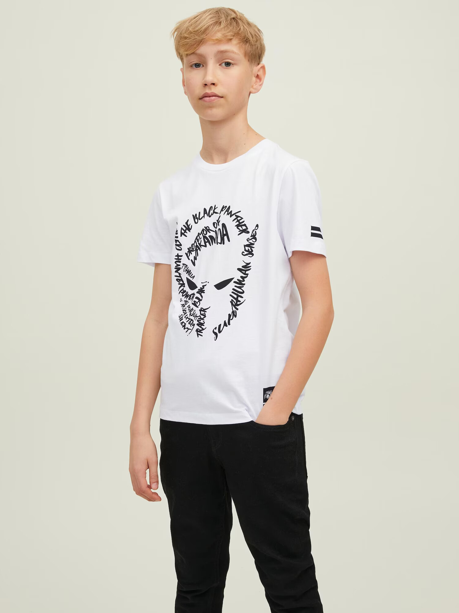 Jack & Jones Junior Tričko 'KANDA' čierna / biela - Pepit.sk