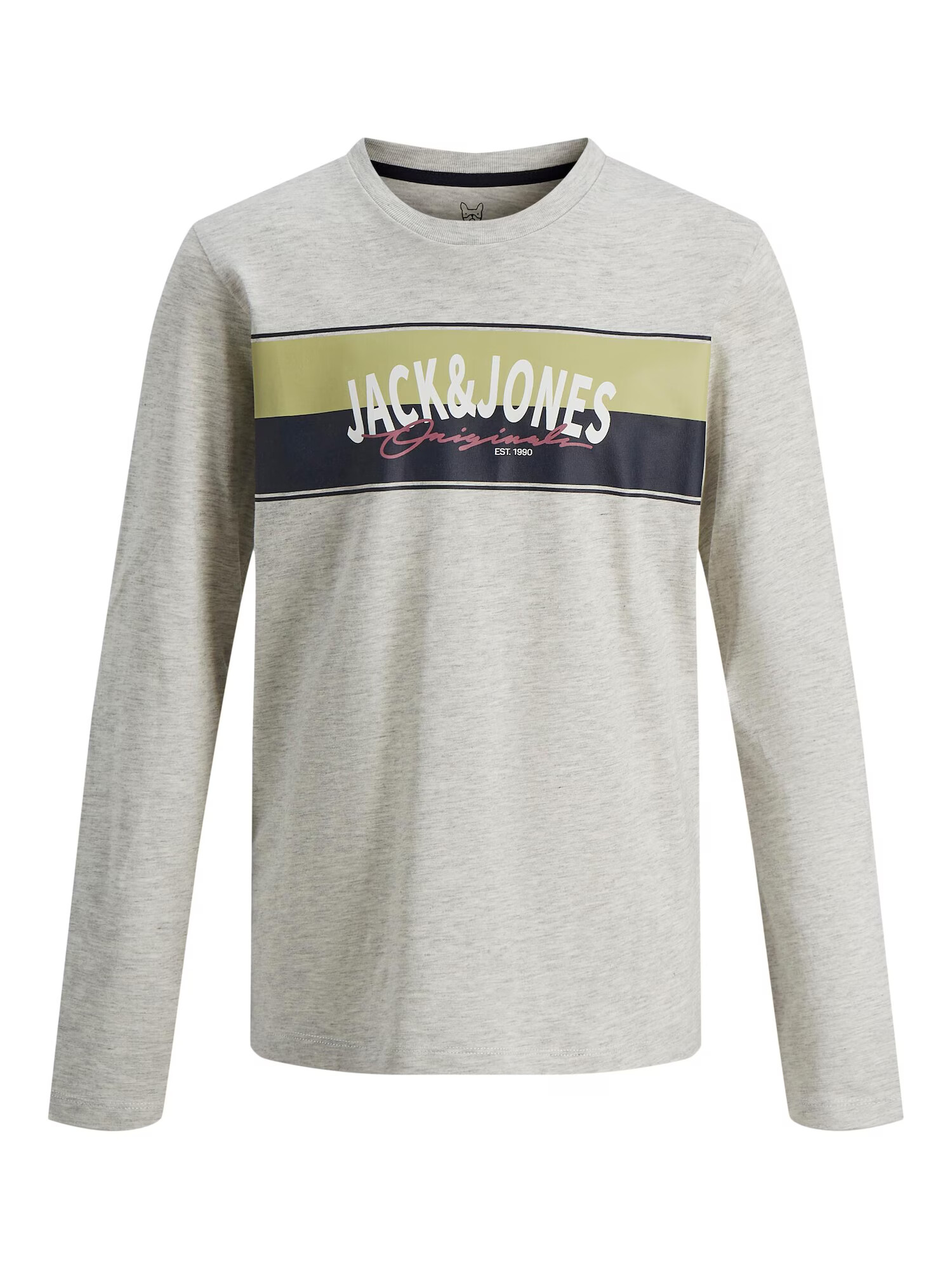 Jack & Jones Junior Tričko 'Mason' sivá melírovaná / olivová / červená / čierna - Pepit.sk