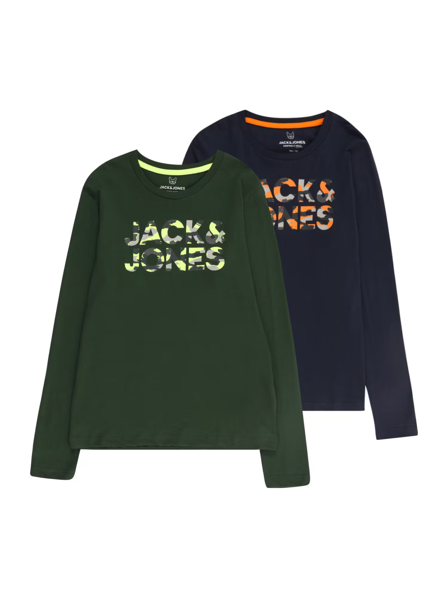 Jack & Jones Junior Tričko 'MILES' námornícka modrá / mätová / tmavozelená / oranžová - Pepit.sk