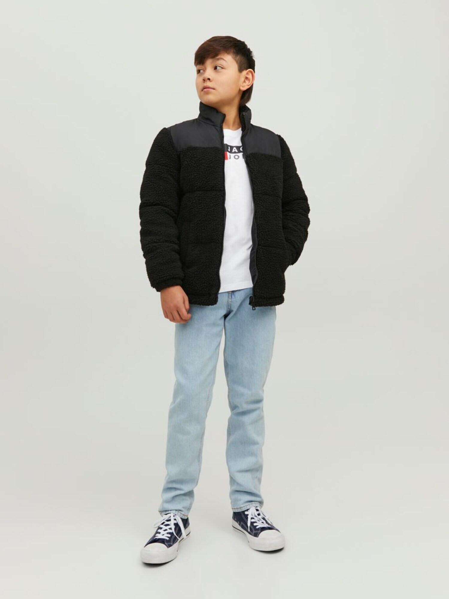 Jack & Jones Junior Tričko tmavomodrá / ohnivo červená / biela - Pepit.sk