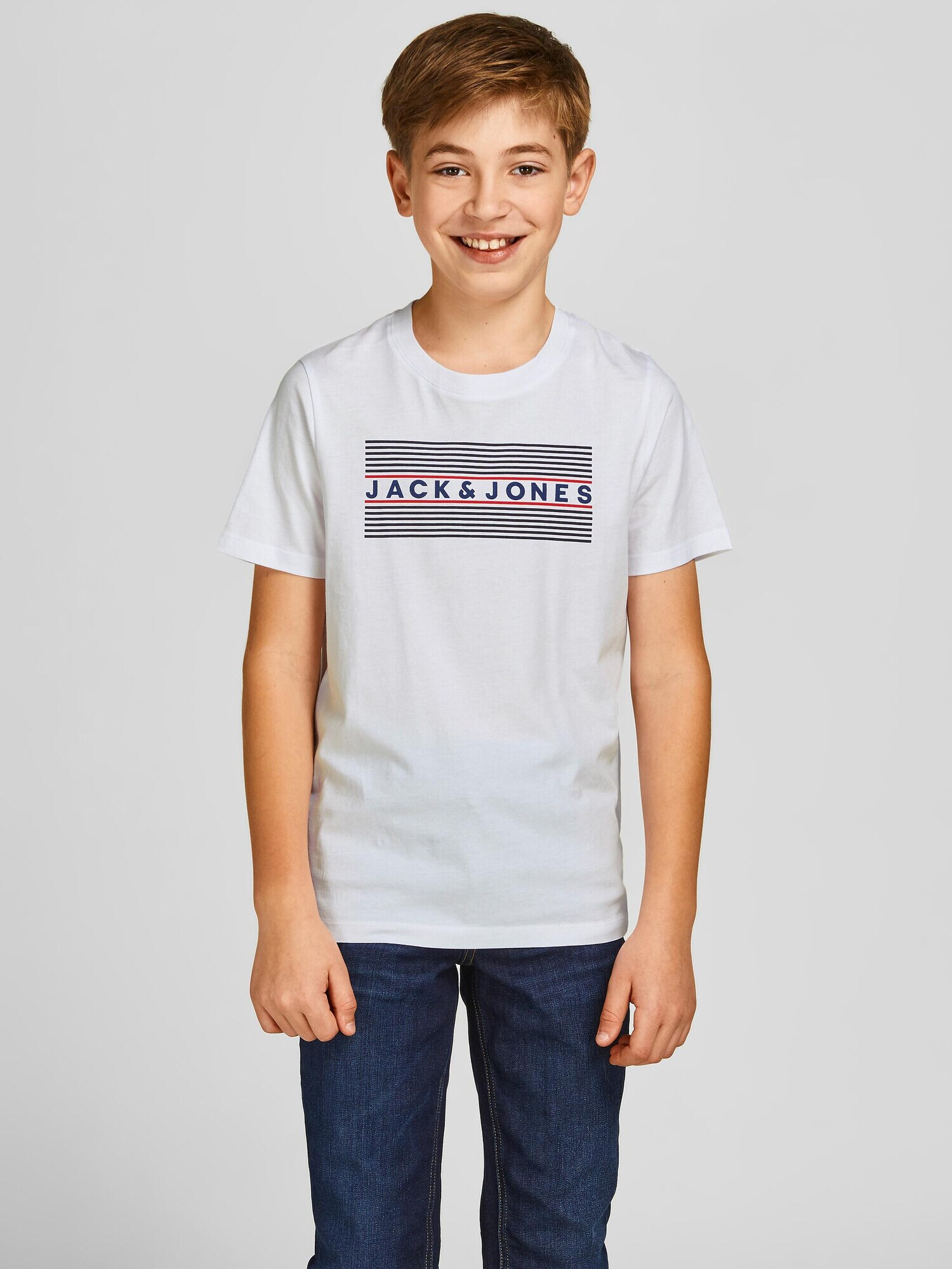 Jack & Jones Junior Tričko námornícka modrá / grenadínová / čierna / biela - Pepit.sk