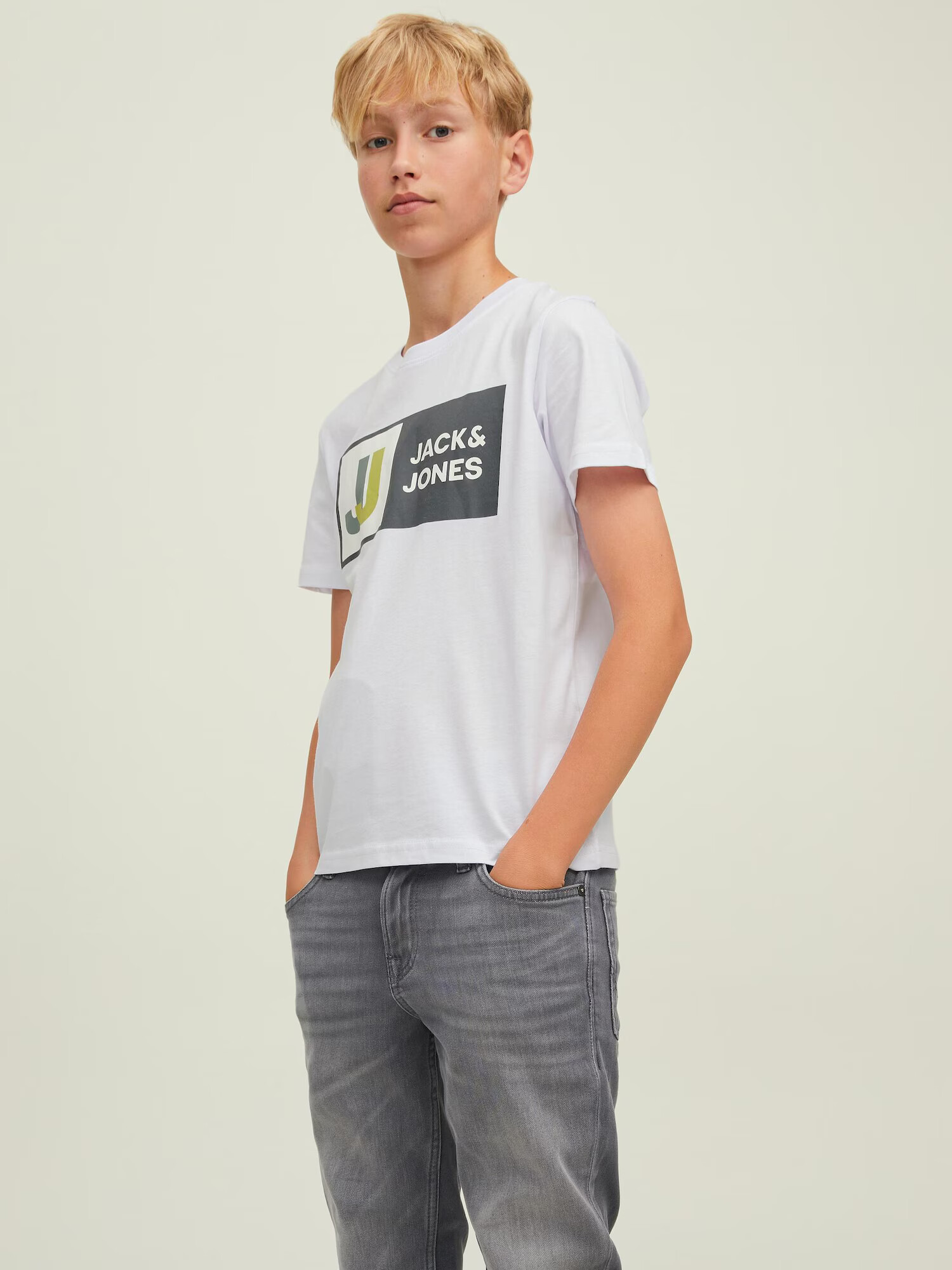 Jack & Jones Junior Tričko námornícka modrá / jablková / biela - Pepit.sk