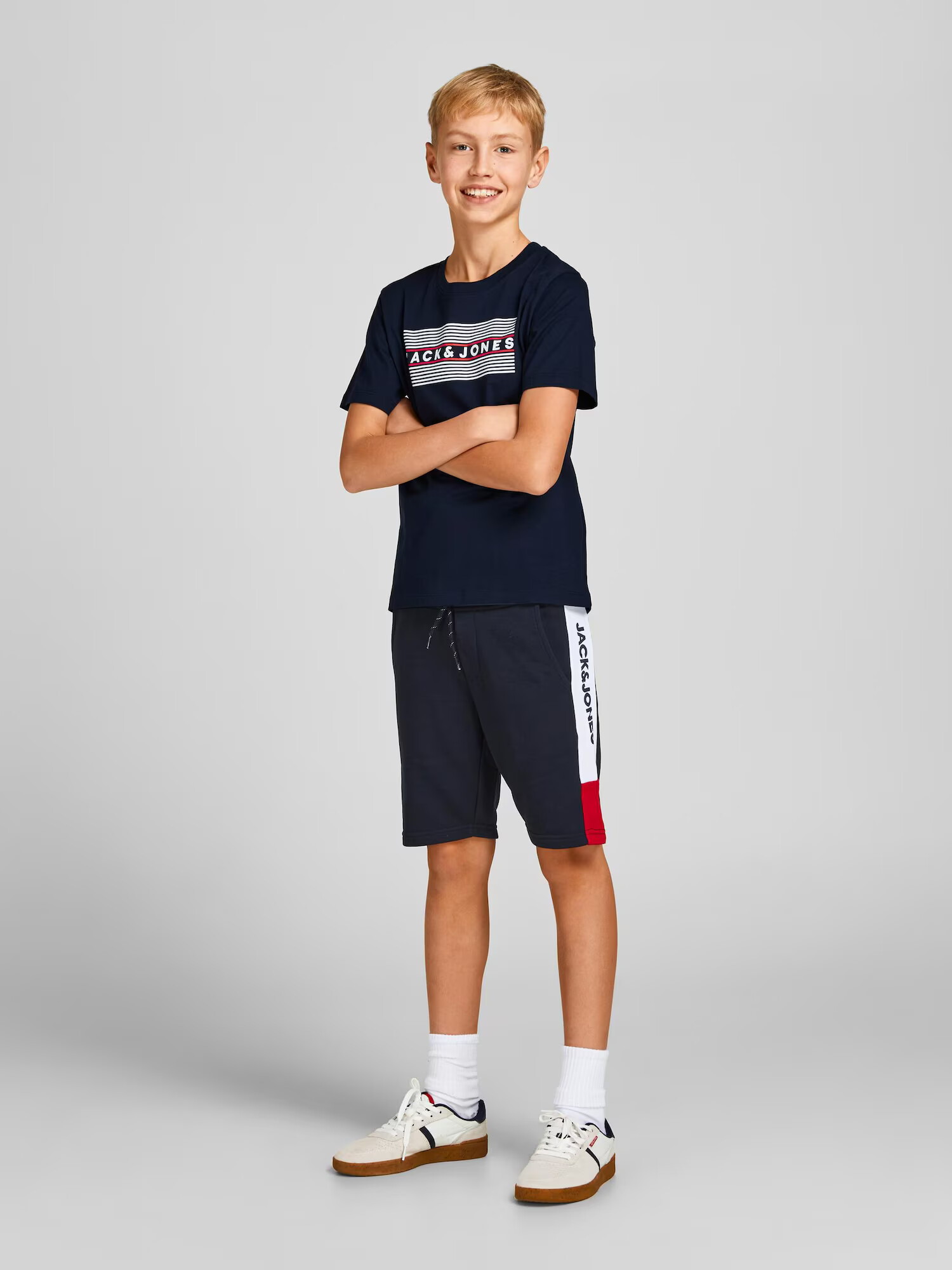 Jack & Jones Junior Tričko námornícka modrá / karmínovo červená / biela - Pepit.sk