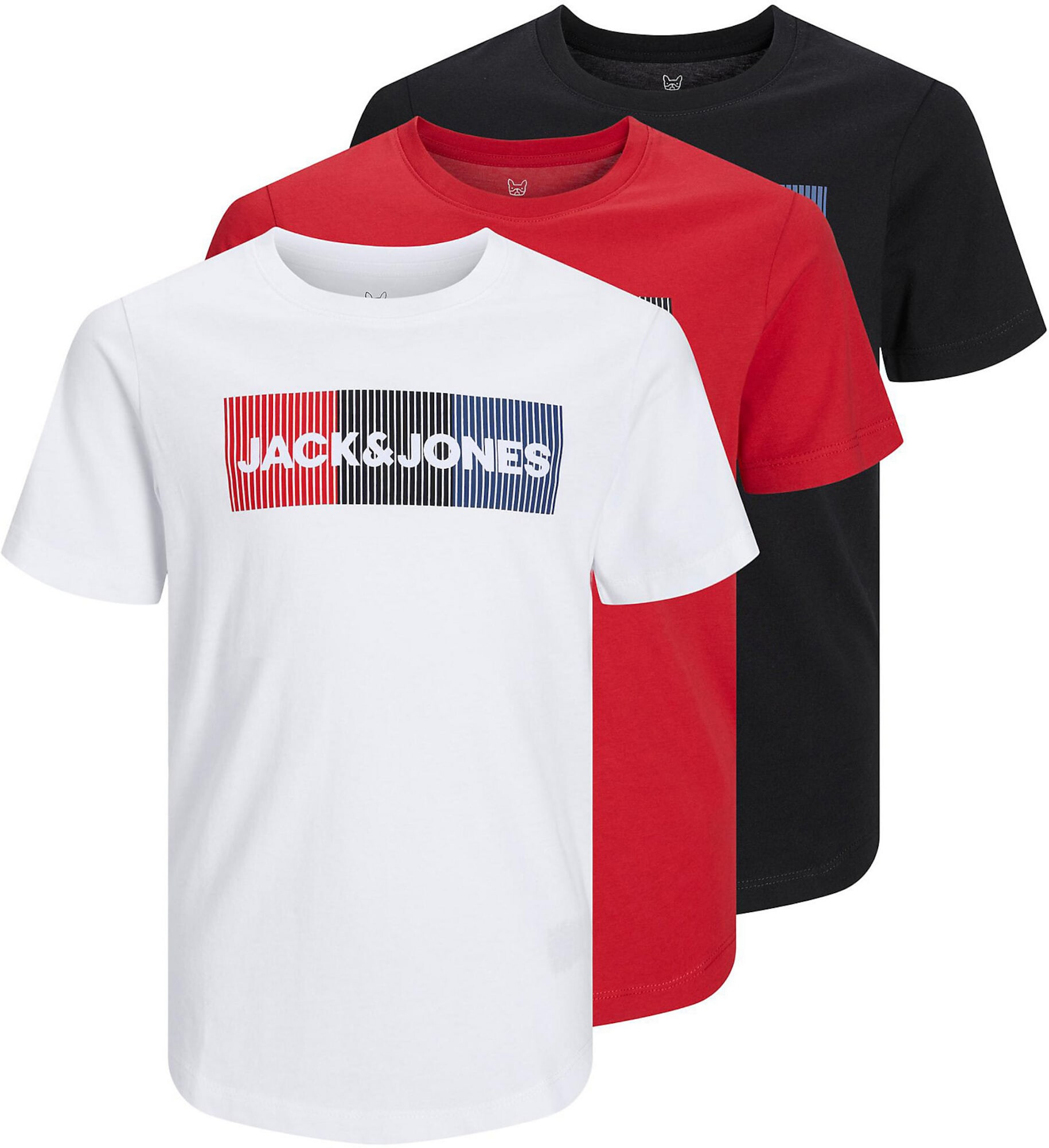 Jack & Jones Junior Tričko námornícka modrá / ohnivo červená / čierna / biela - Pepit.sk