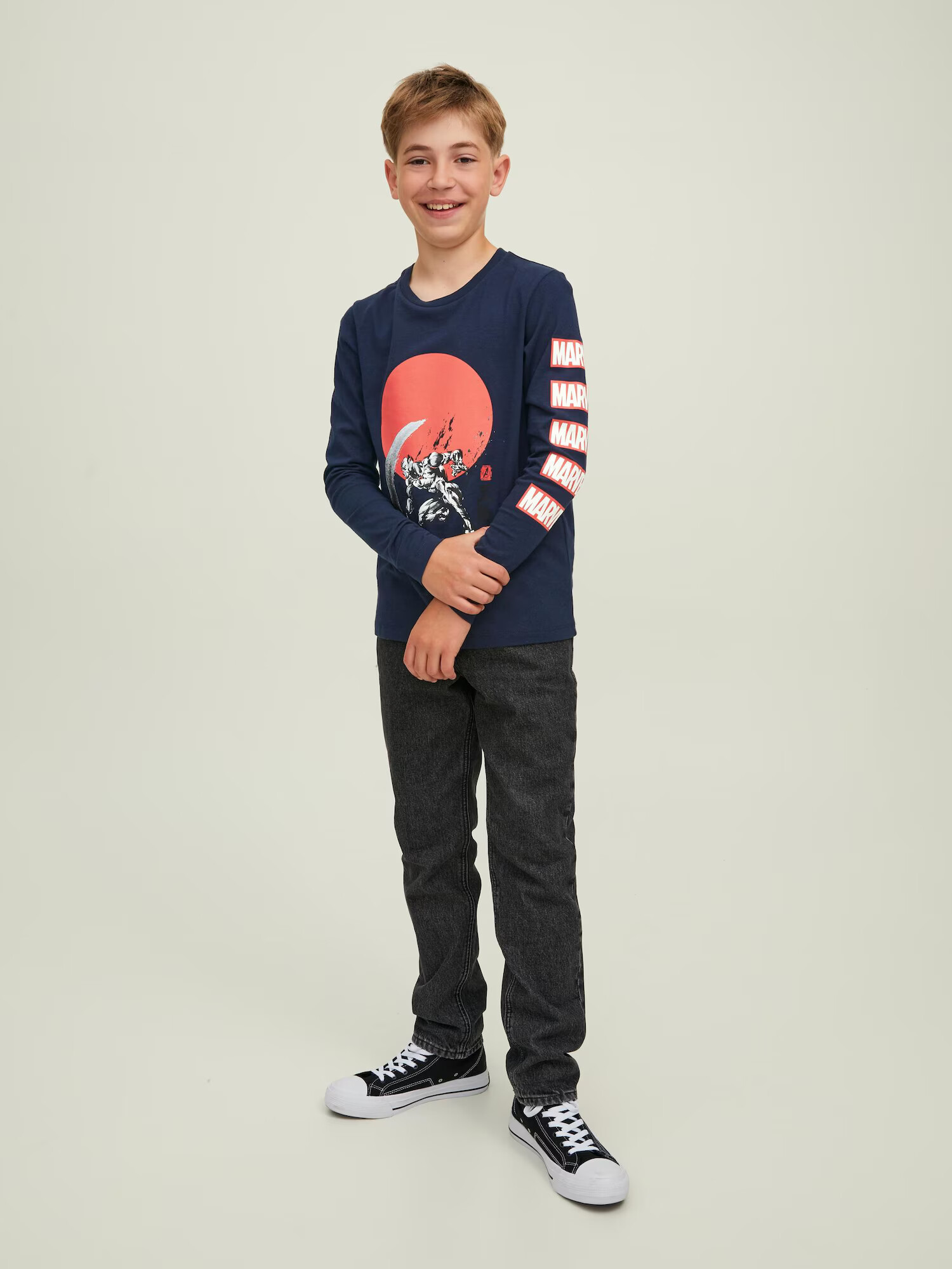 Jack & Jones Junior Tričko námornícka modrá / svetločervená / čierna / biela - Pepit.sk