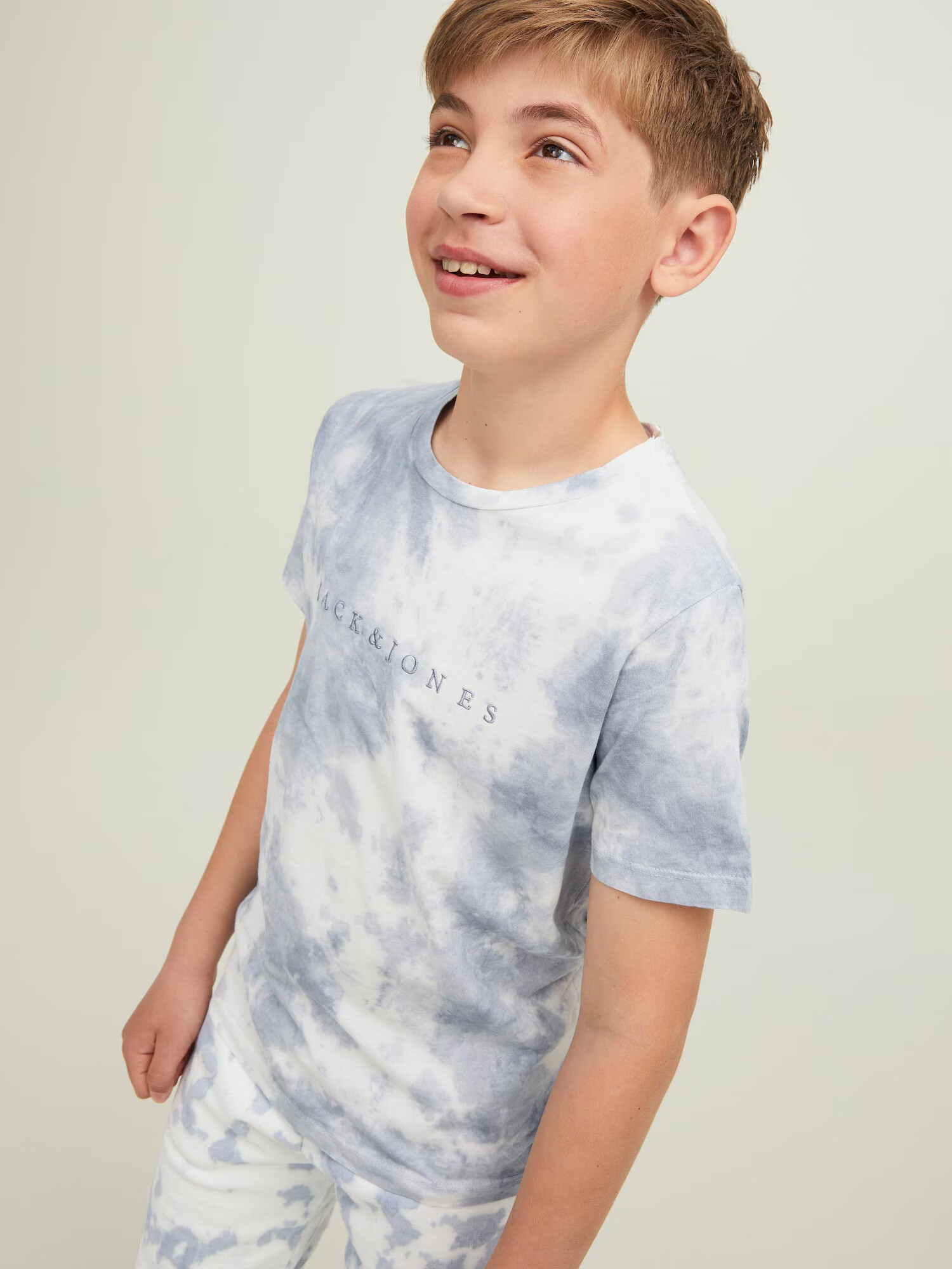 Jack & Jones Junior Tričko nebesky modrá / sivá / biela - Pepit.sk