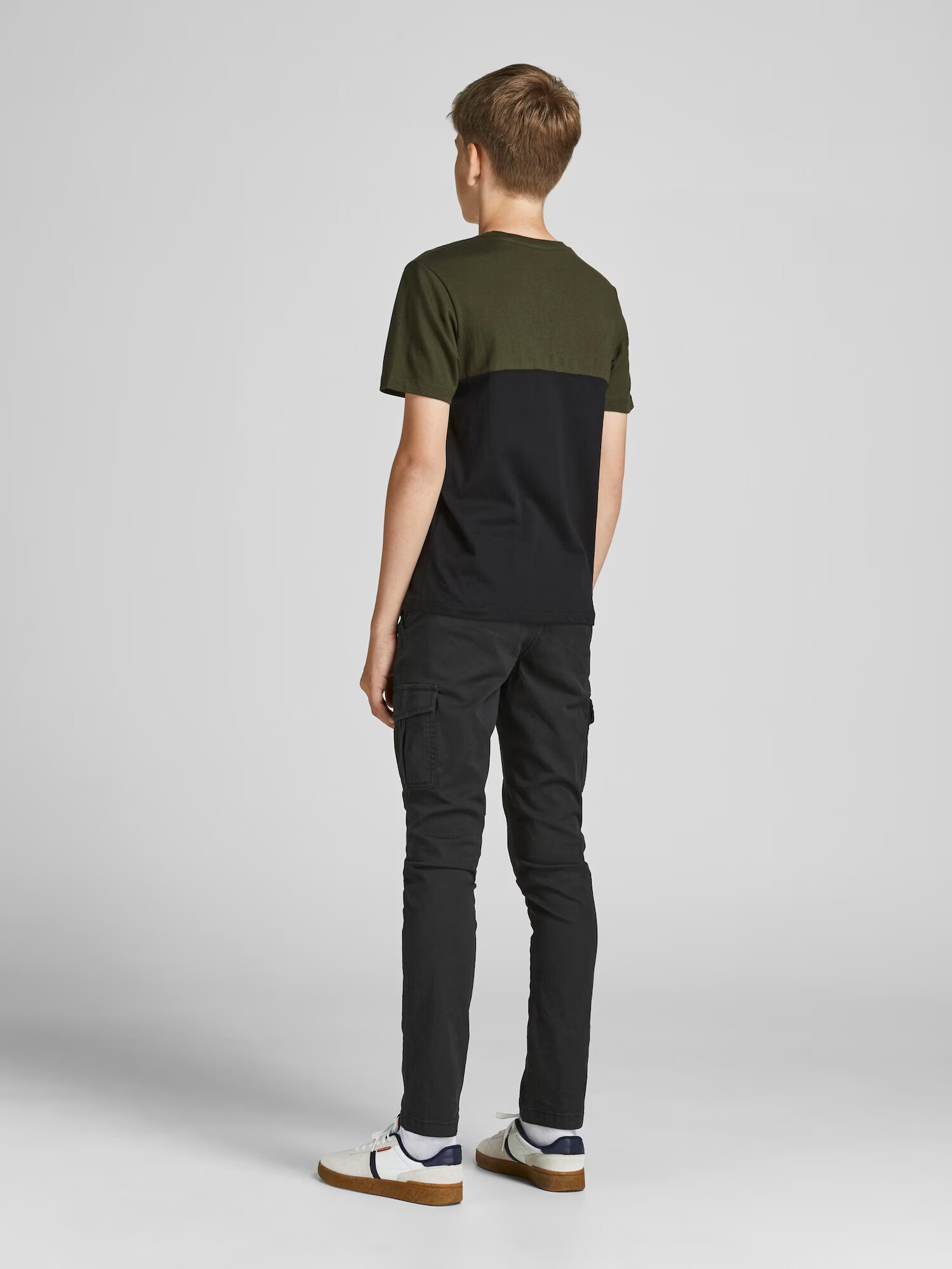 Jack & Jones Junior Tričko tmavomodrá / olivová / tmavooranžová - Pepit.sk