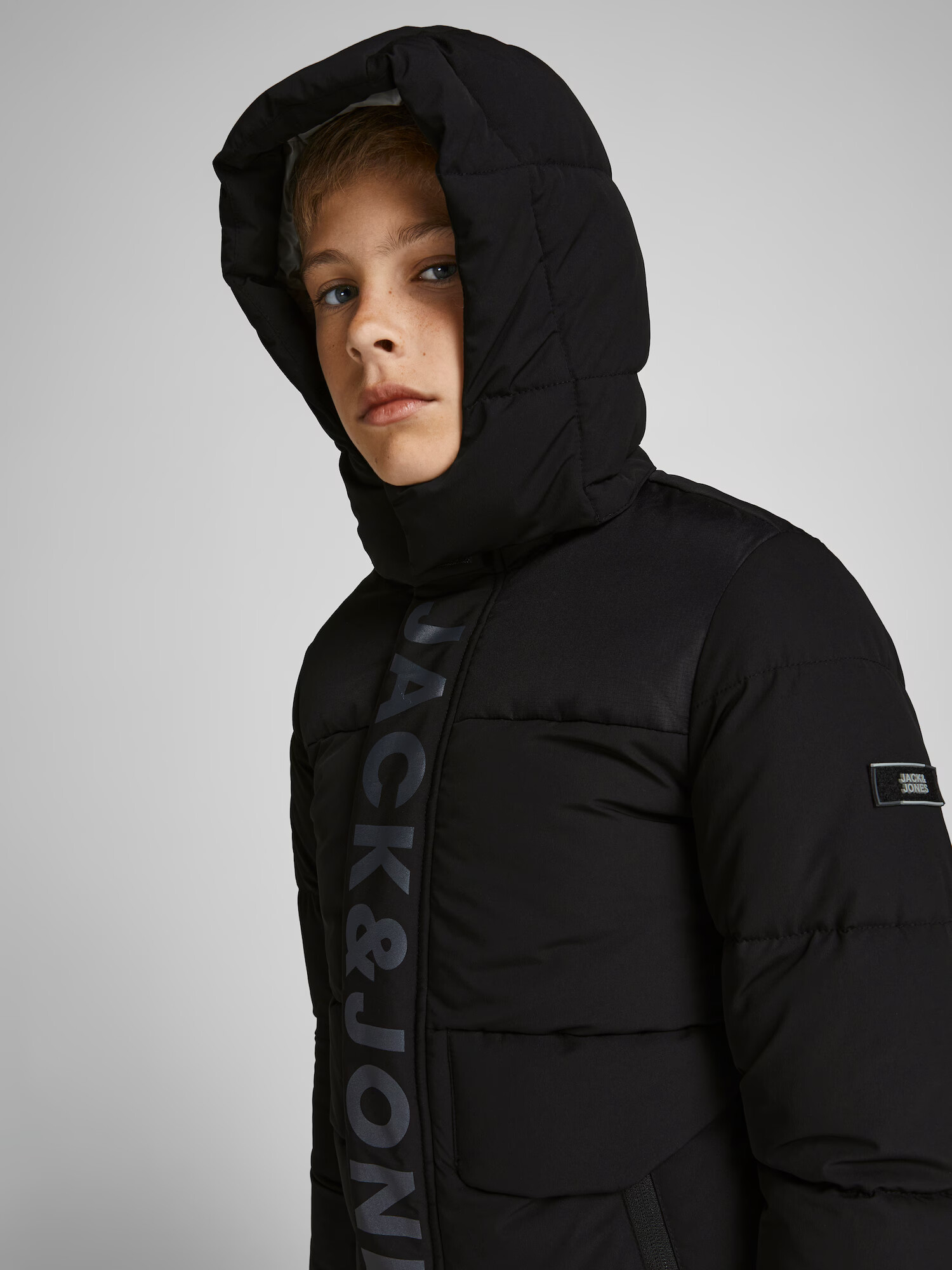 Jack & Jones Junior Zimná bunda 'Pace' sivá / čierna - Pepit.sk