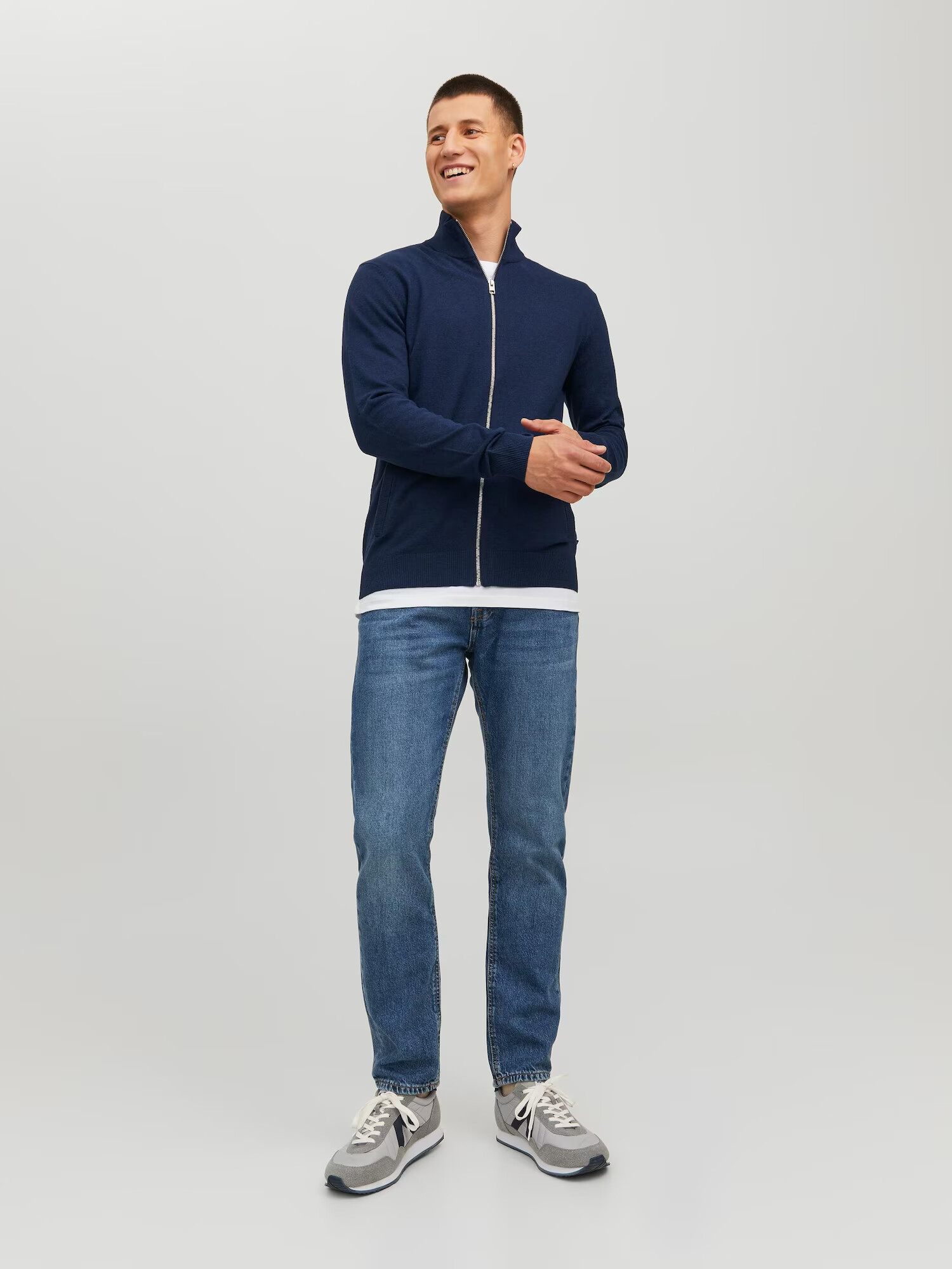 JACK & JONES Kardigán 'Emil' námornícka modrá - Pepit.sk