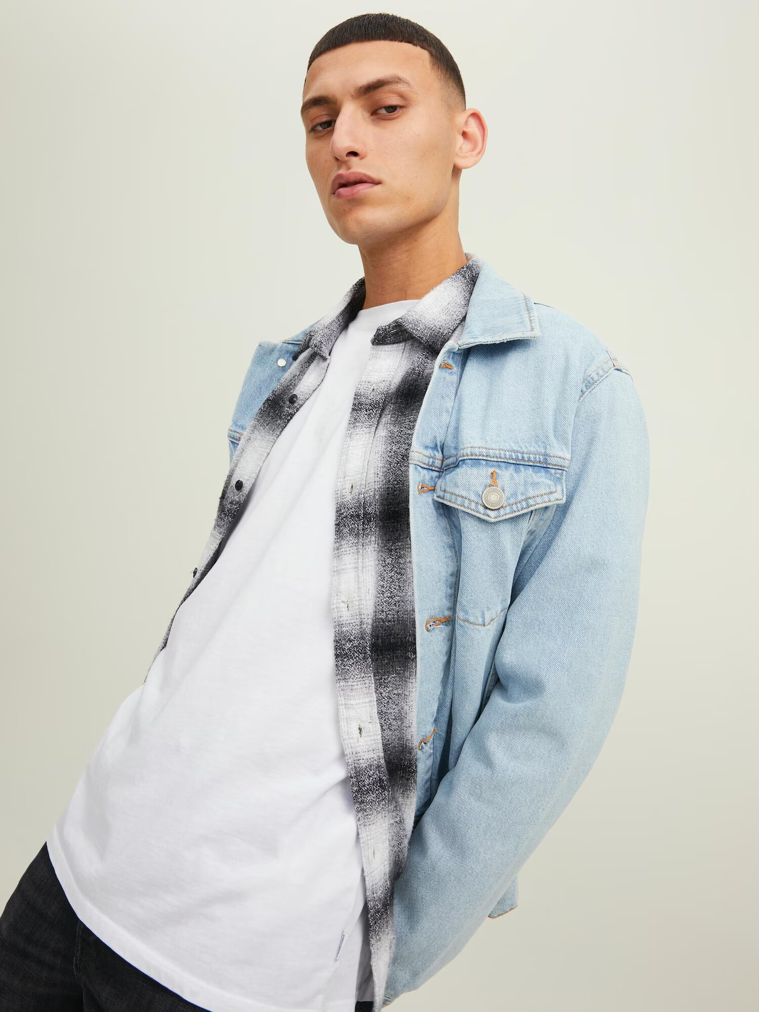 JACK & JONES Košeľa 'CARL' čierna / biela - Pepit.sk