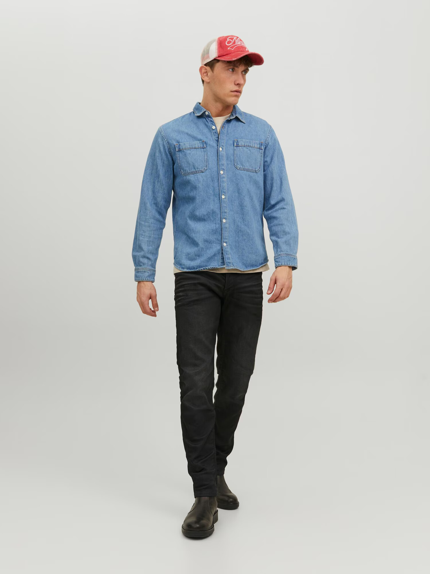 JACK & JONES Košeľa 'Creek' modrá denim - Pepit.sk