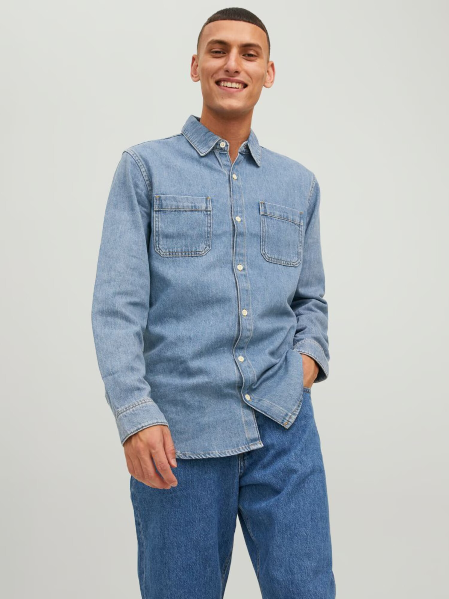 JACK & JONES Košeľa 'Jeff' modrá denim - Pepit.sk